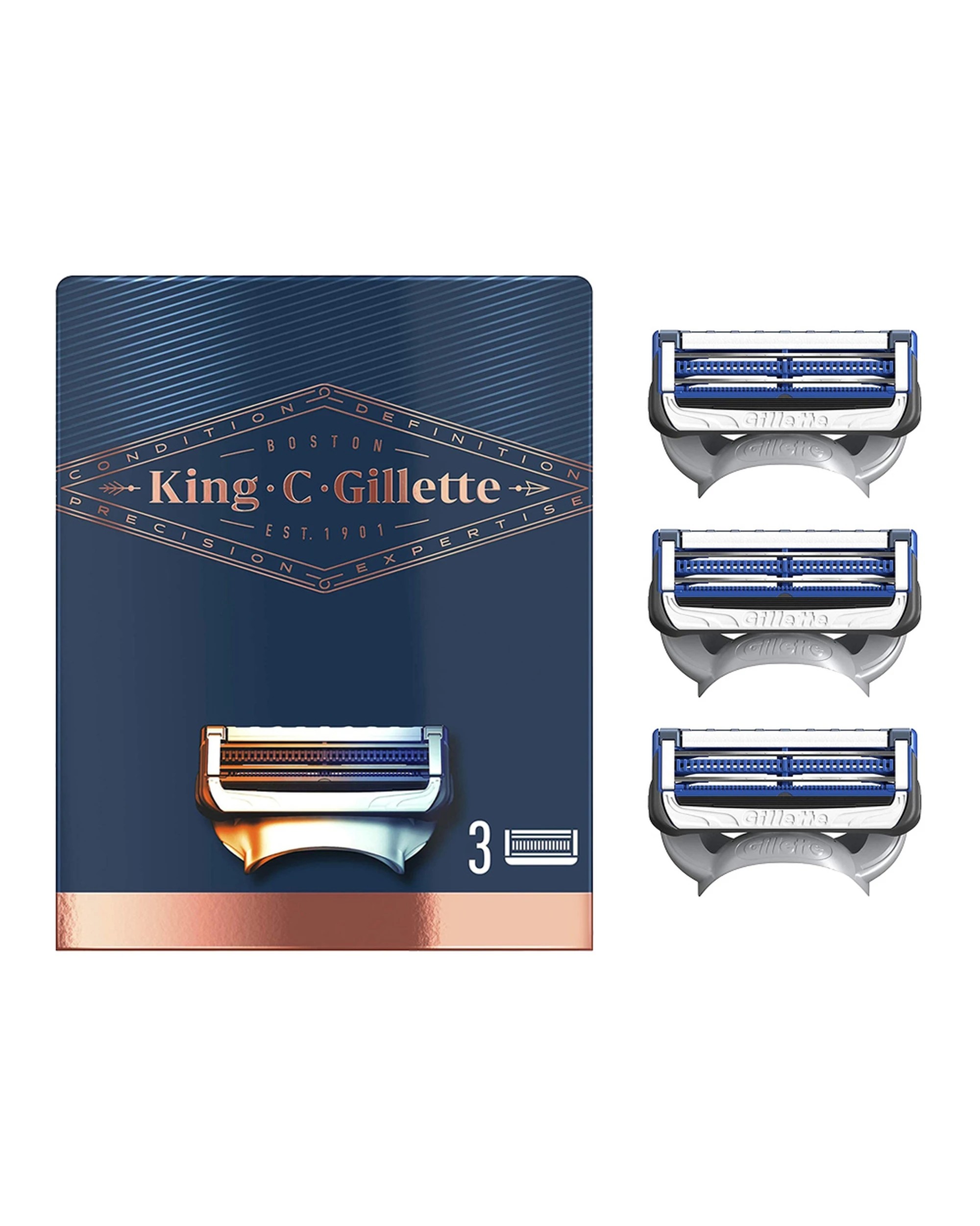 2 King C. Gillette Neck Razor 3 Blades, 2 of 4