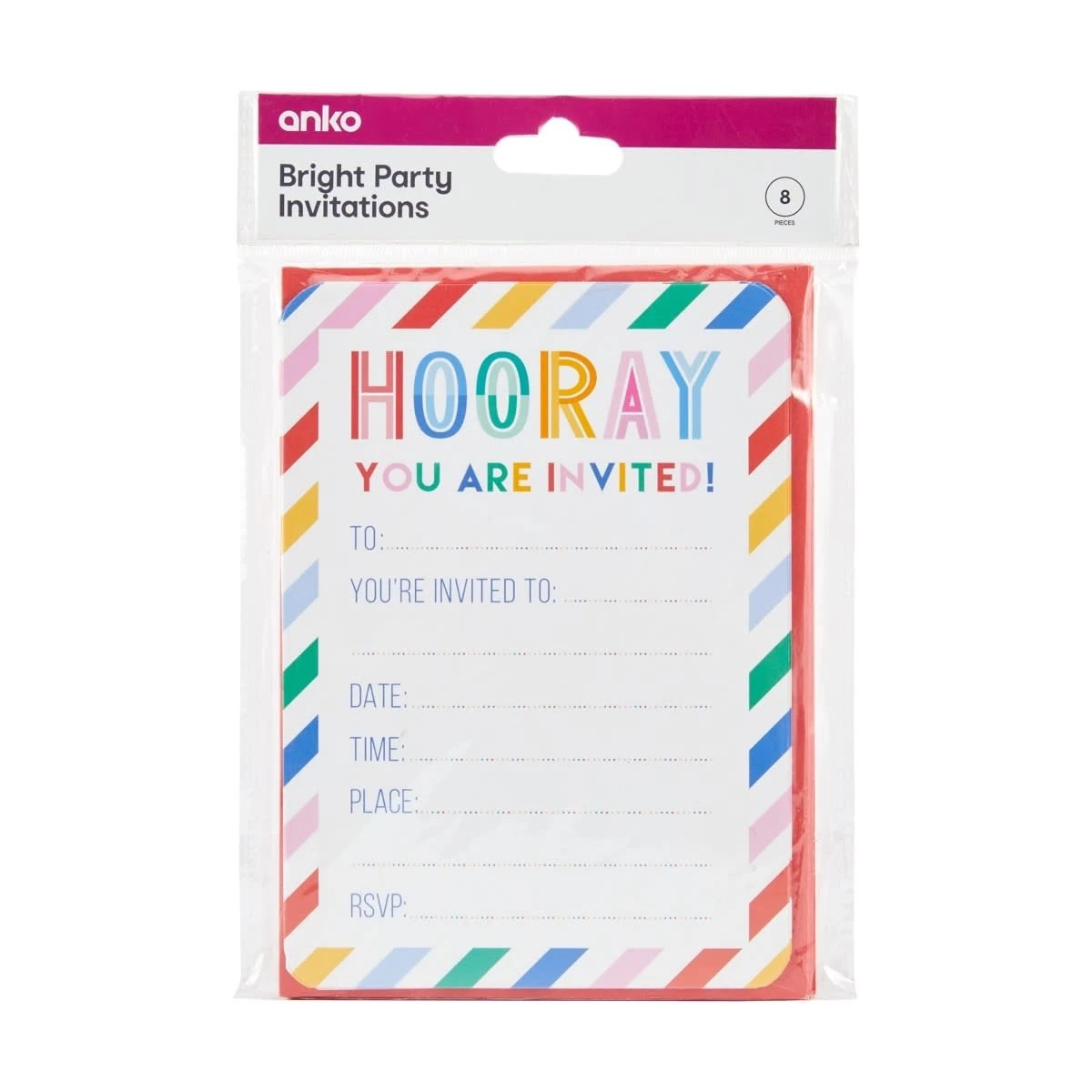 3 8 Pack Bright Party Invitations, 3 of 3