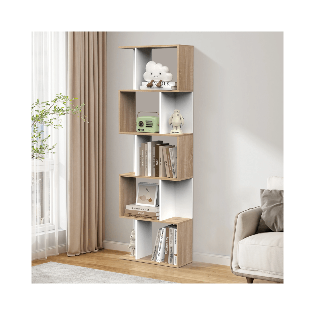 3 Advwin 5-Tier Cube Bookshelf Storage Bookcase Display Shelf, 3 of 9