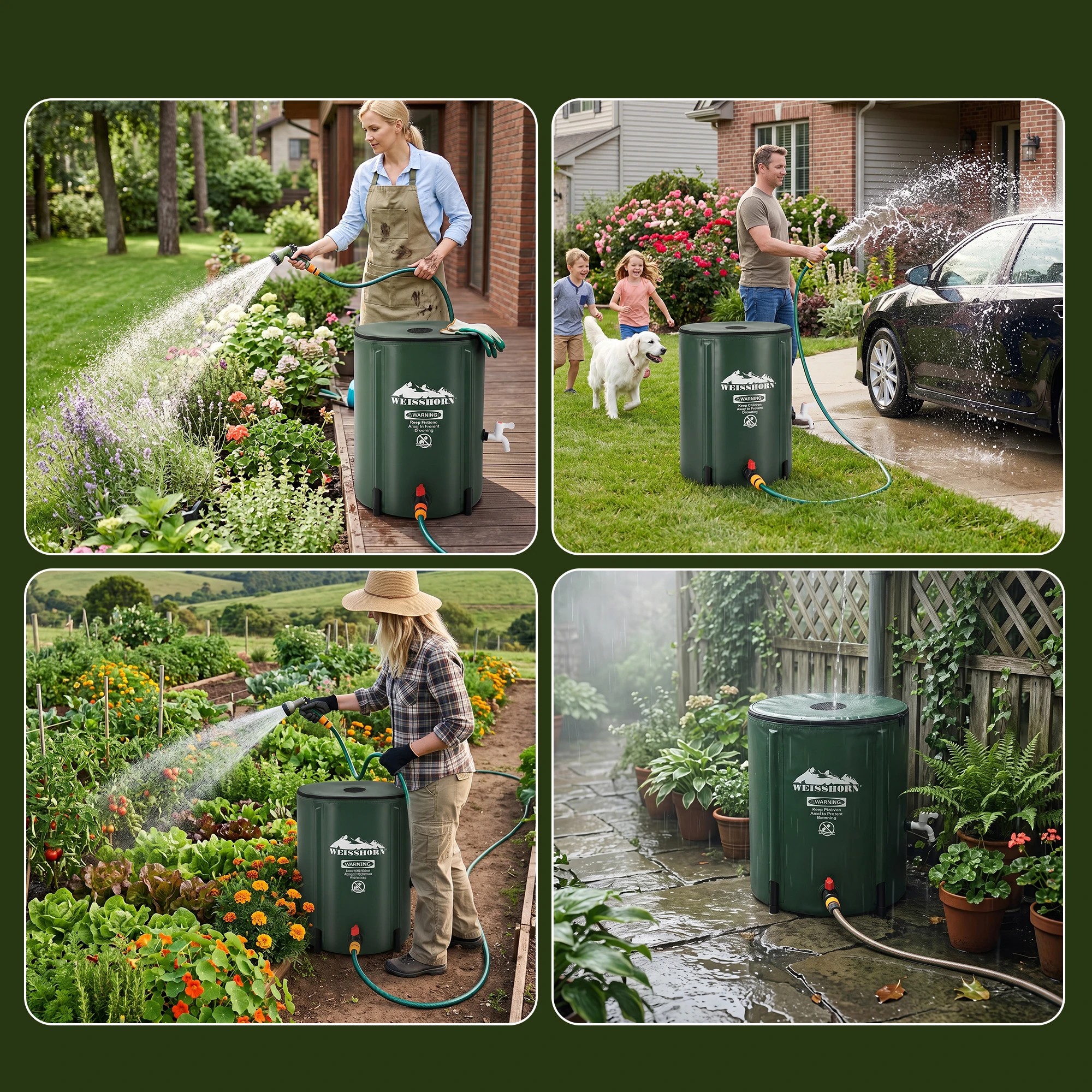 8 Weisshorn 50L Collapsible Rain Barrel Foldable Water Bladder Tank Storage Container - Multi, 8 of 9