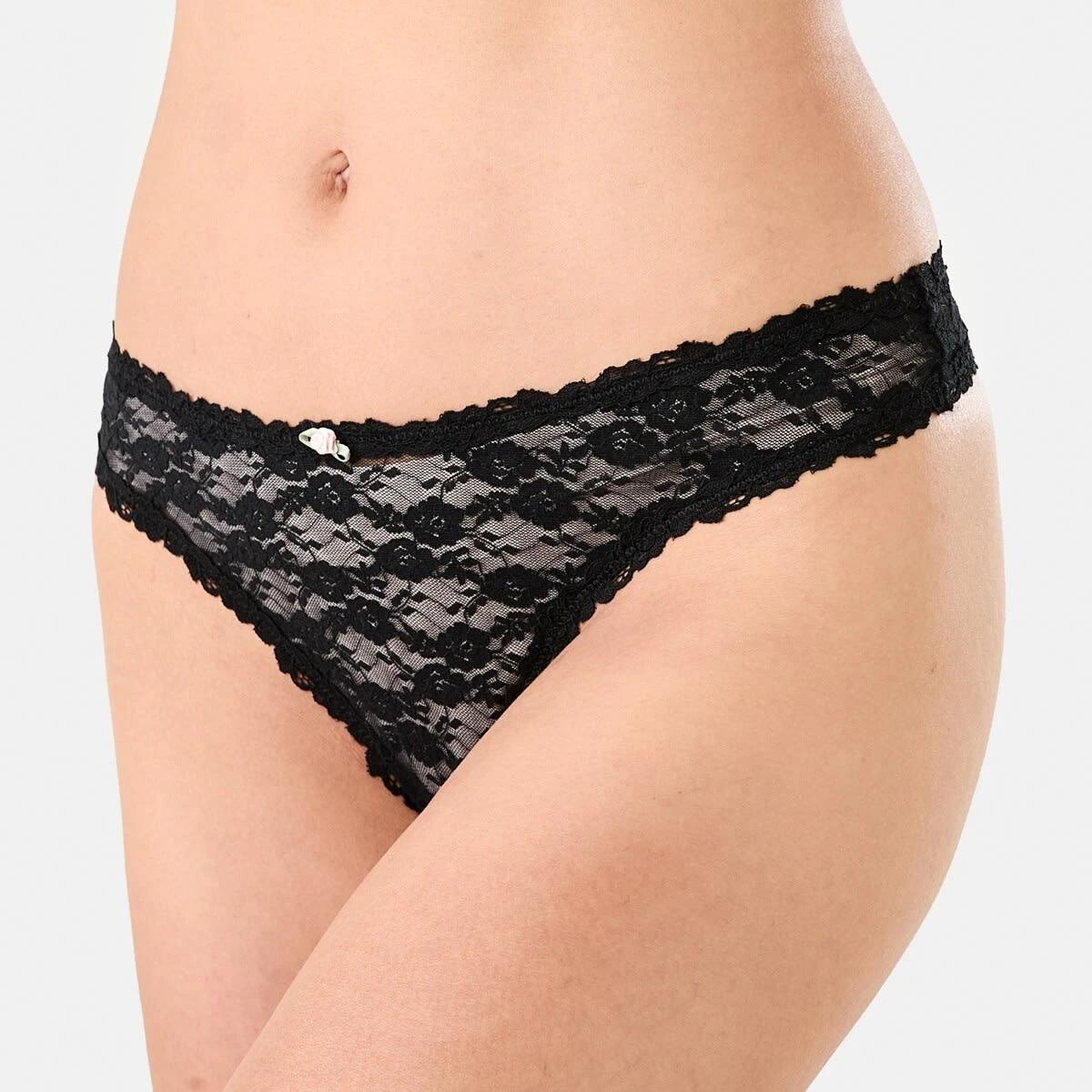 7 3 Pack Lace Rosette G-String Briefs Bm Pc Bk, 7 of 9