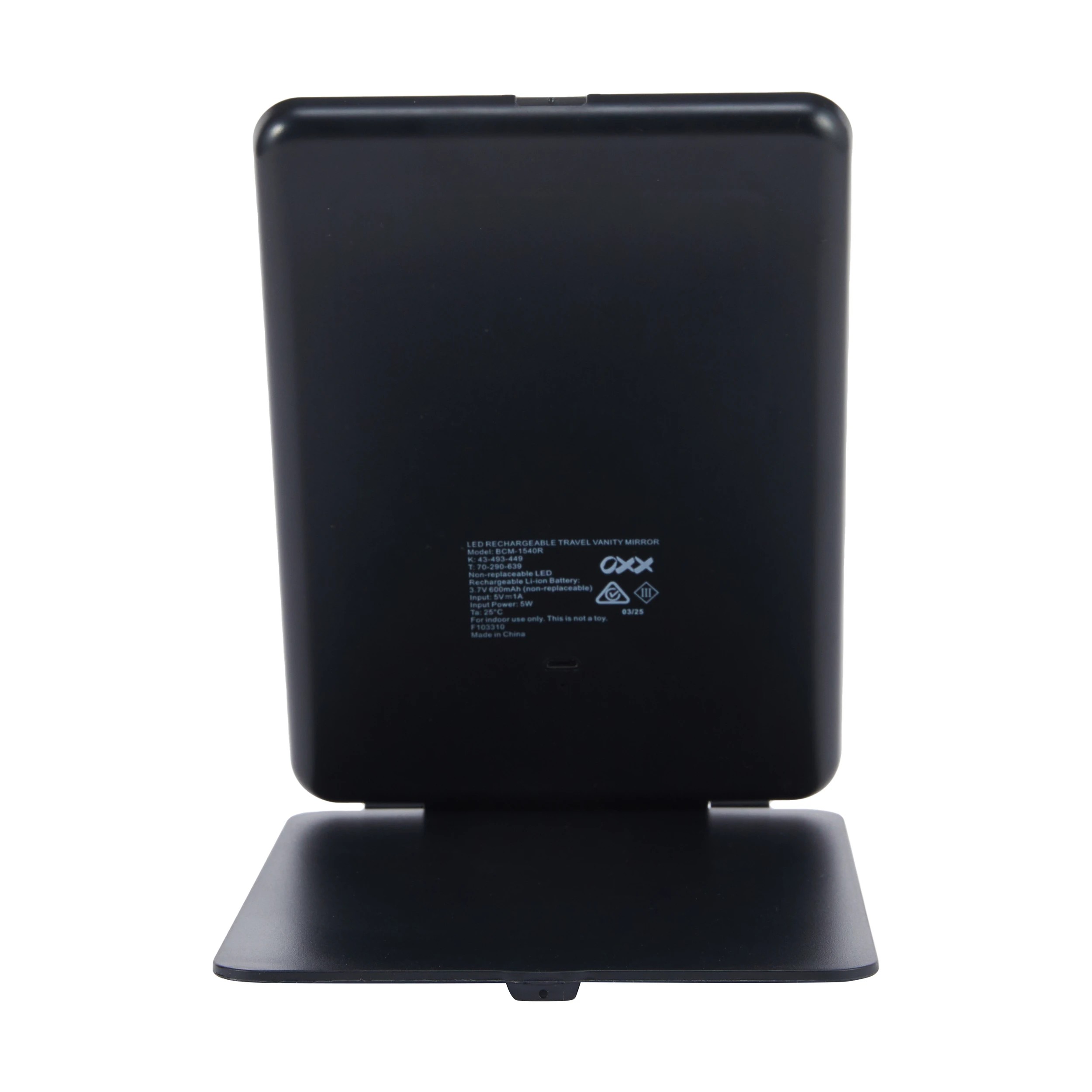 4 OXX Travel LED Rechargeable Travel Mirror - Black, 4 of 10