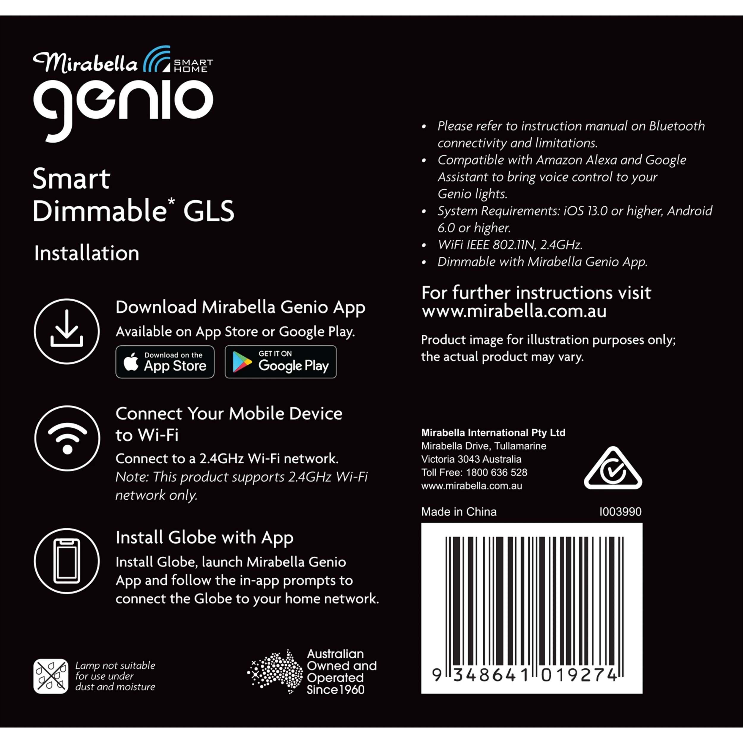 6 Mirabella Genio Wi-Fi Dimmable 9W LED Bulb, 6 of 6
