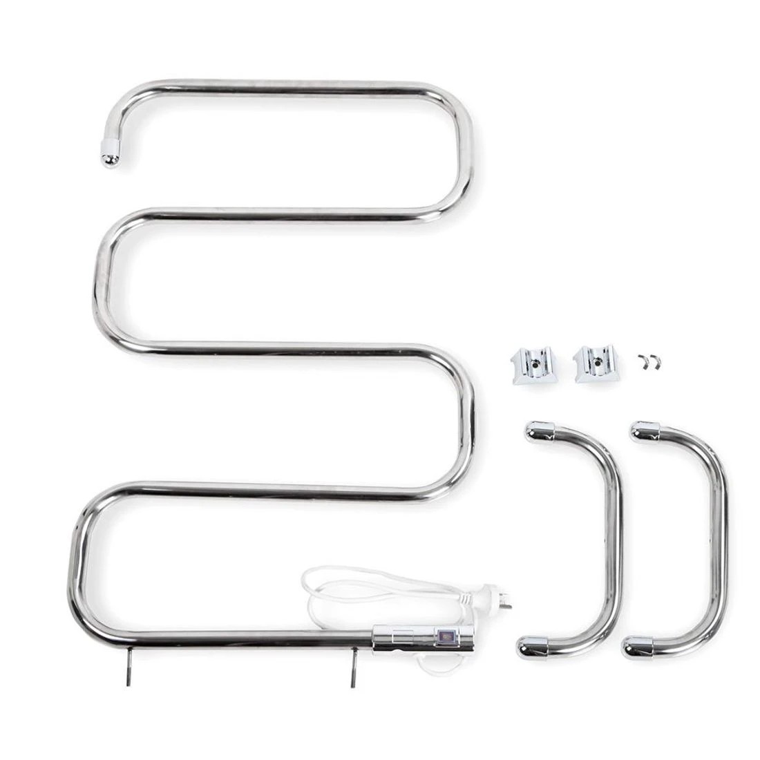 6 Devanti Electric Heated Towel Rail Rack 5 Bars Freestanding Clothes Dry Warmer - Silver, 6 of 6