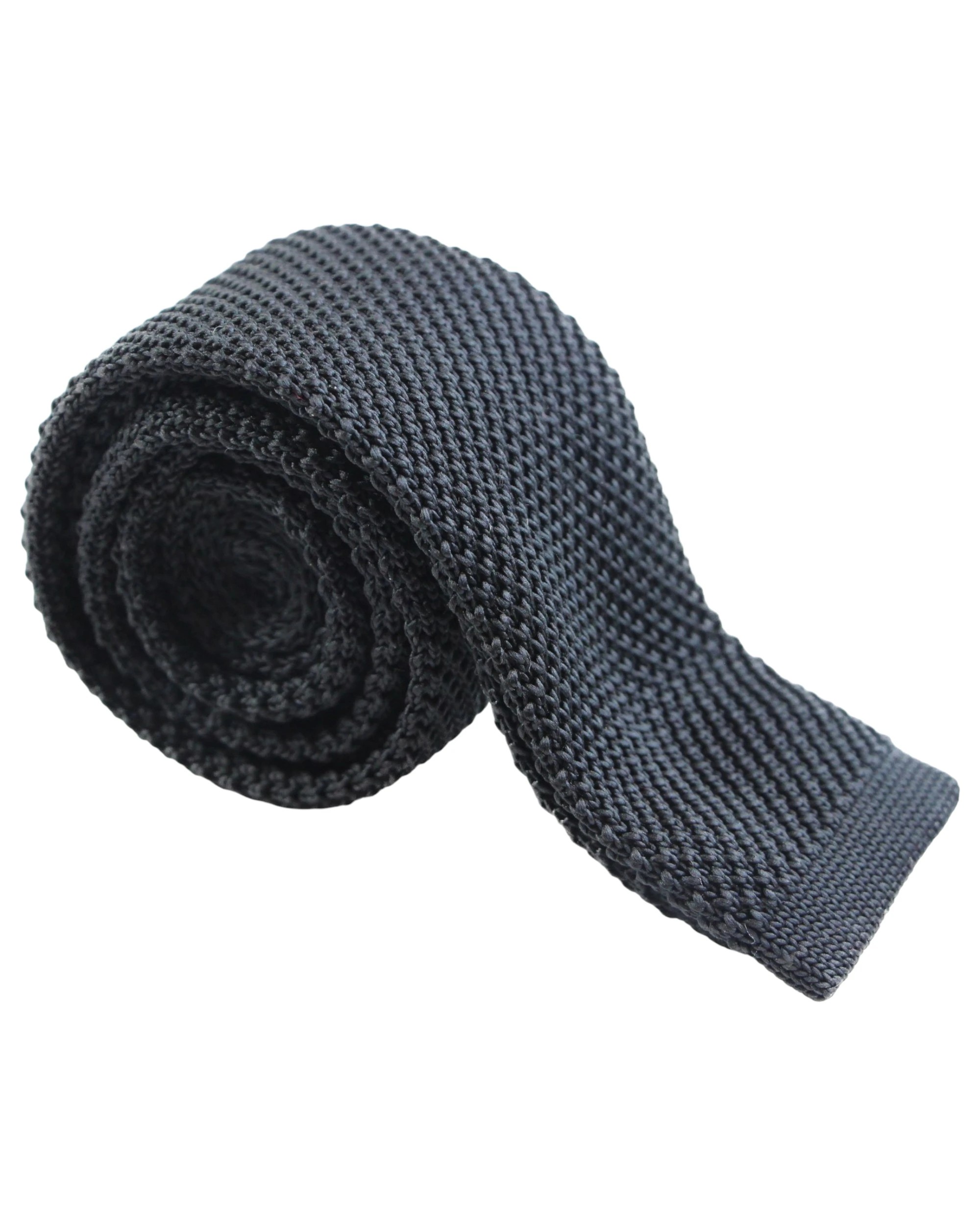 2 Zasel Mens Knitted Neck Tie - Black, 2 of 3