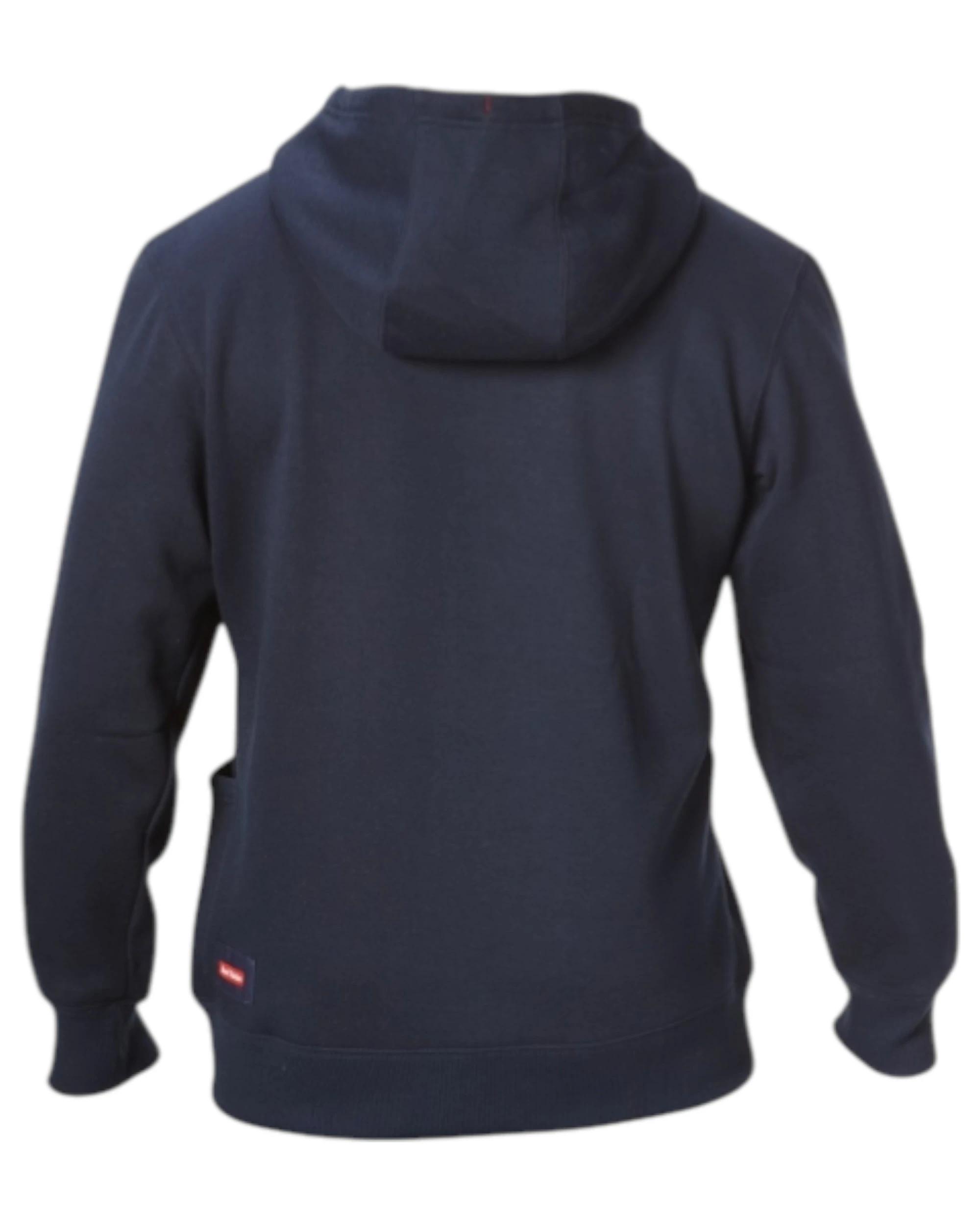 2 Hard Yakka Mens Brushed Fleece Hoodie Jumper Navy NAVY, 2 of 10