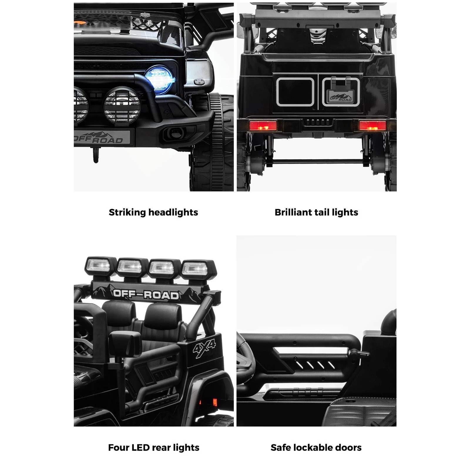 8 Mazam Ride On Car Kids Electric Jeep Bluetooth Light Music Remote Control
 - Black, 8 of 10