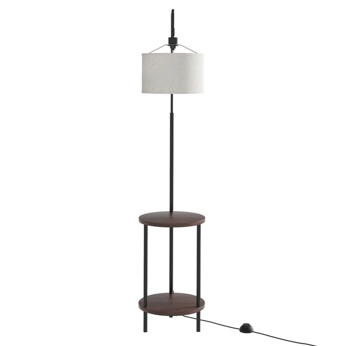 3 Artiss Floor Lamp 2 Tier Shelf Storage LED Light Stand Home Room Adjustable Head - White, 3 of 4