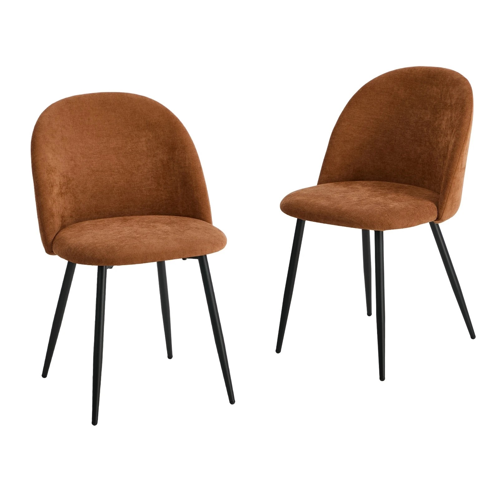 1 Oikiture 2x Dining Chairs Accent Chair Armchair Kitchen Upholstered Linen - Orange, 1 of 9