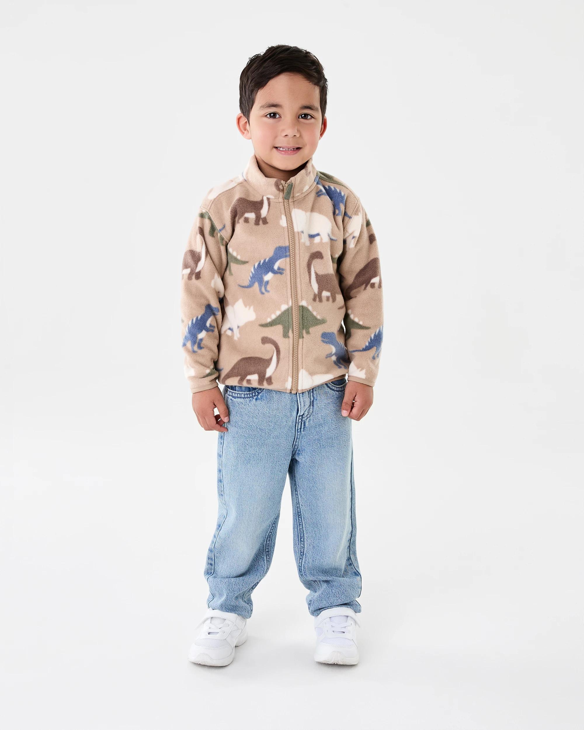 8 Polar Fleece Zip Through Jacket Brn Dino, 8 of 9