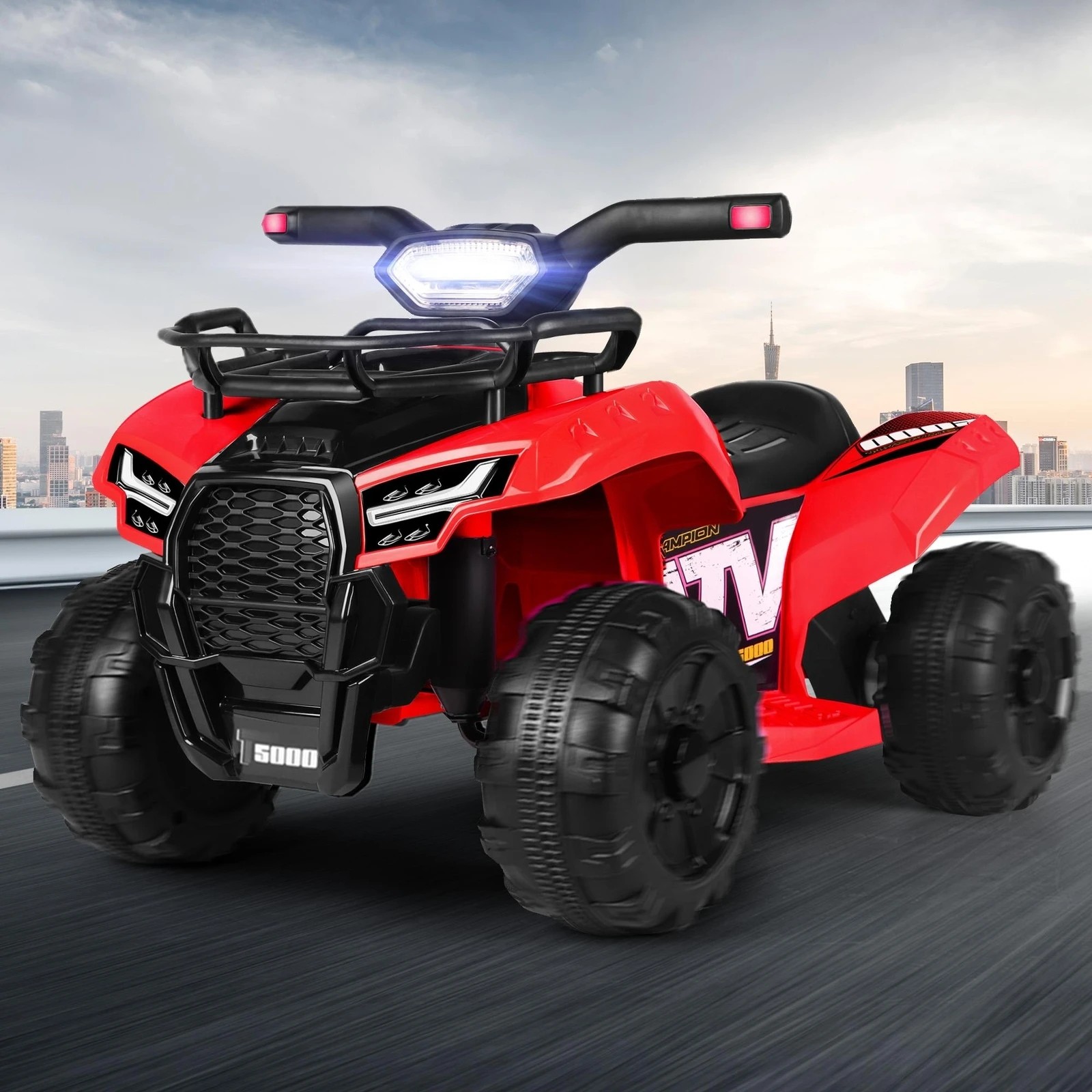 5 Alfordson Kids Ride On Car Electric ATV Toy 25W Motor W/ USB MP3 LED Lights - Red, 5 of 10