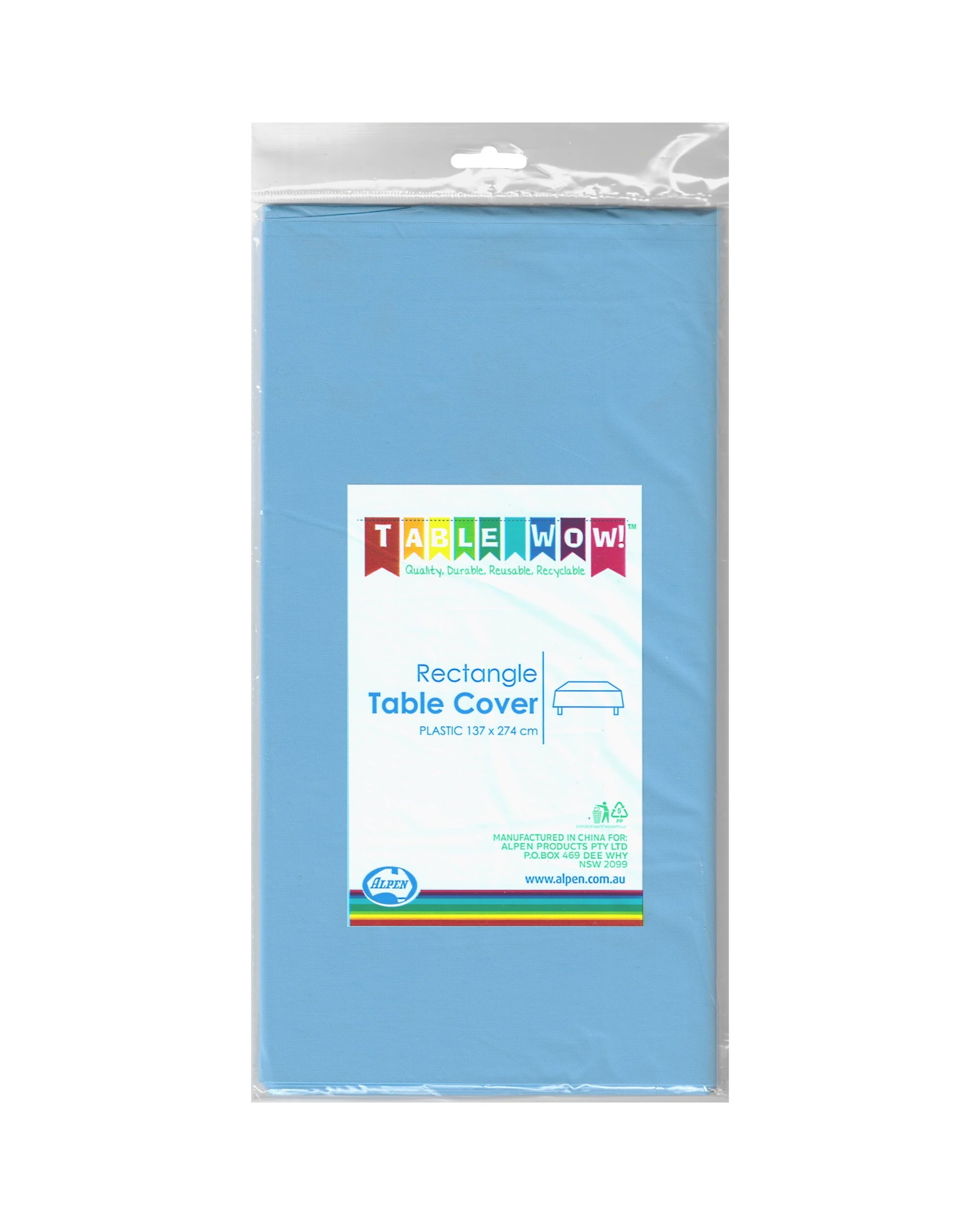 2 Alpen Ice Light Blue Rectangle Plastic Tablecloth - Light Blue, 2 of 2