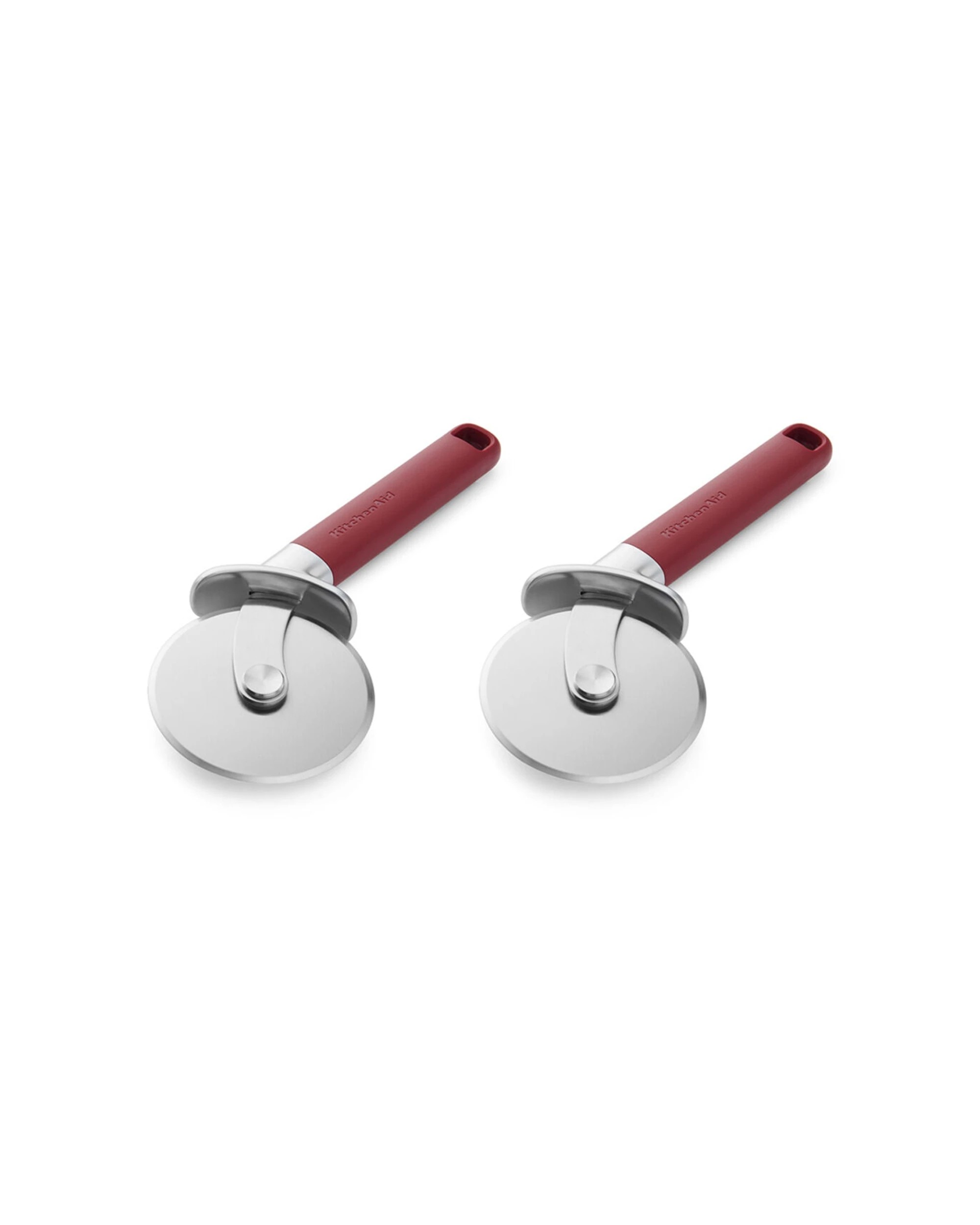1 KitchenAid 2PK Classic Metal Pizza Wheel Cutter Finger Guard Ergonomic Handle Kitchen Utensil - Red, 1 of 6