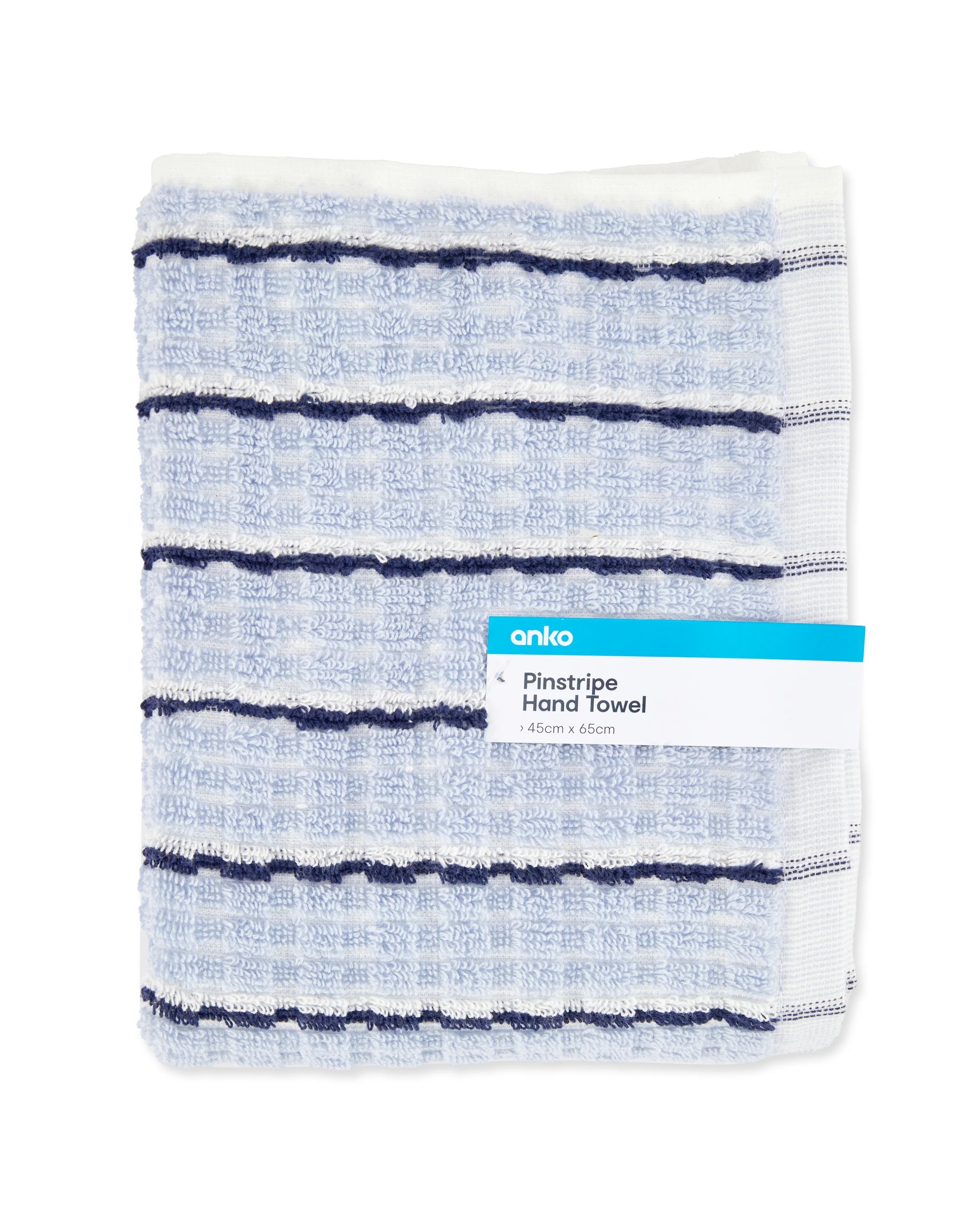 5 Pinstripe Cotton Hand Towel - Blue, 5 of 5