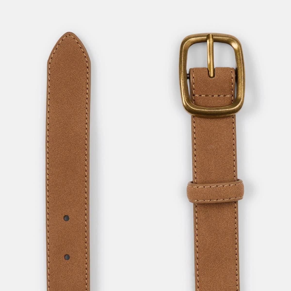 2 Soft Rectangle Jeans Belt DEEP CAMEL, 2 of 4
