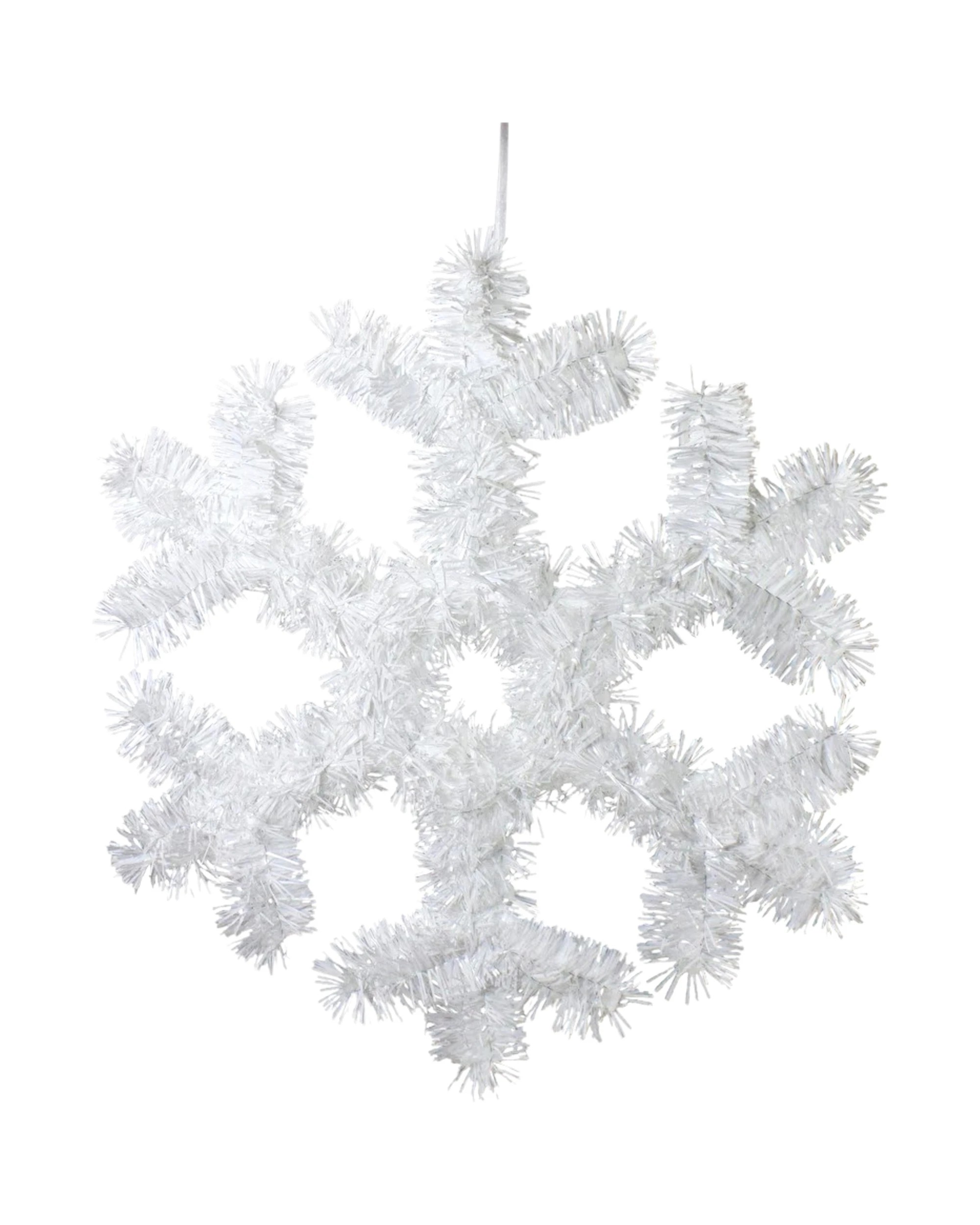 1 JD Party Snowflake Tinsel Wall Decoration - White, 1 of 2