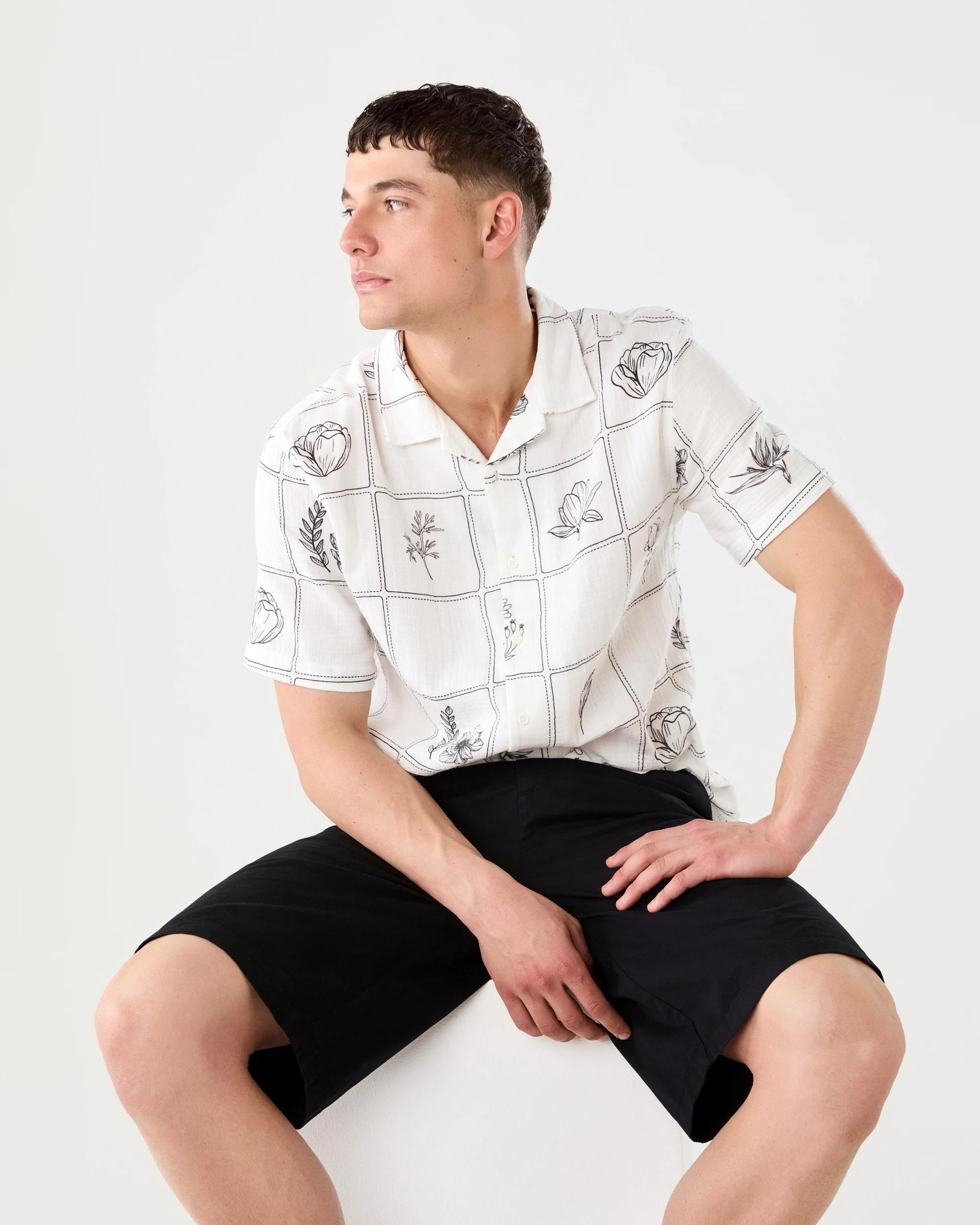 8 Short Sleeve Double Cloth Print Shirt Bge Chk, 8 of 8