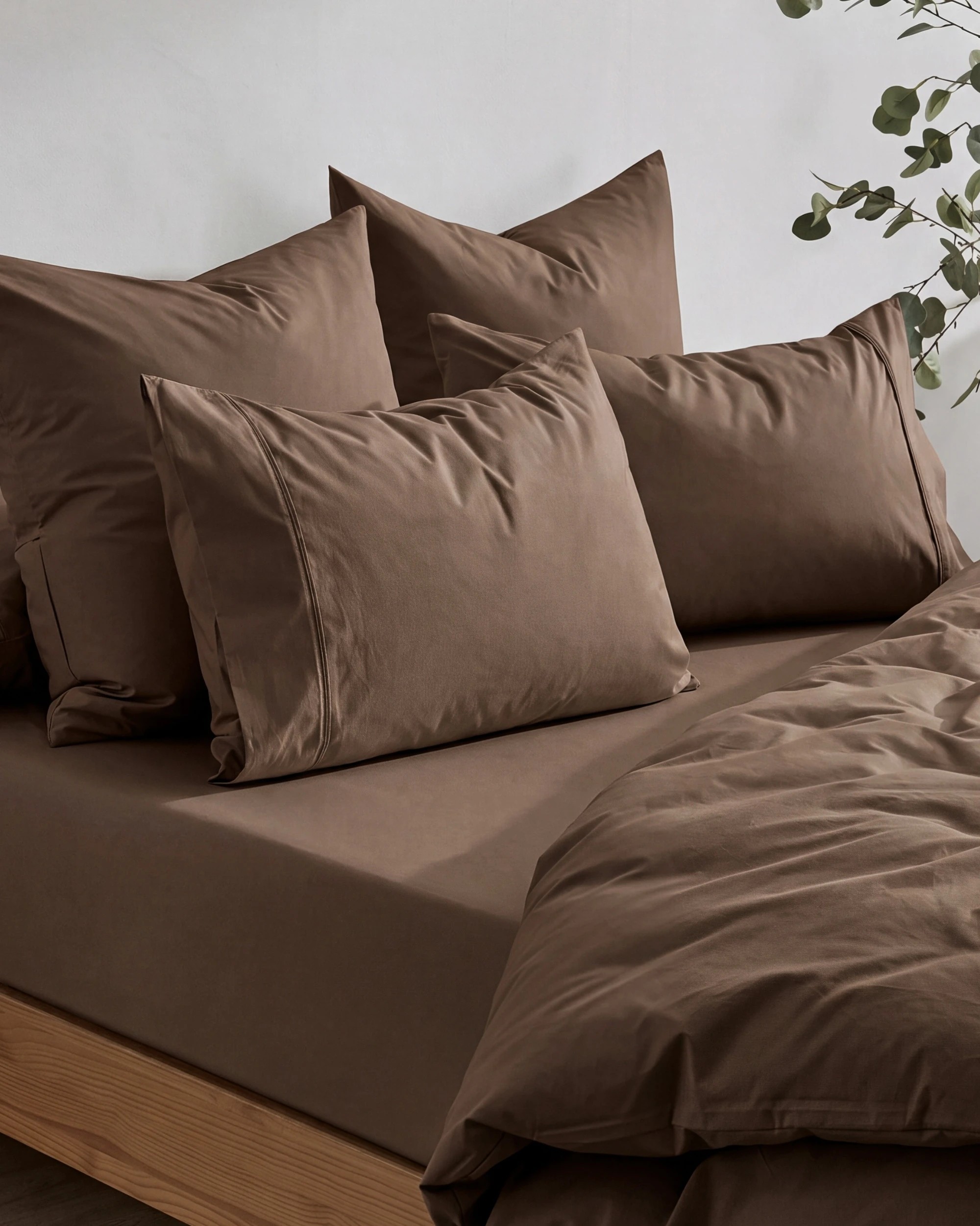 6 Dreamaker 300TC Cotton Percale Combo Fitted Sheet Set - Double Bed - Chocolate, 6 of 6