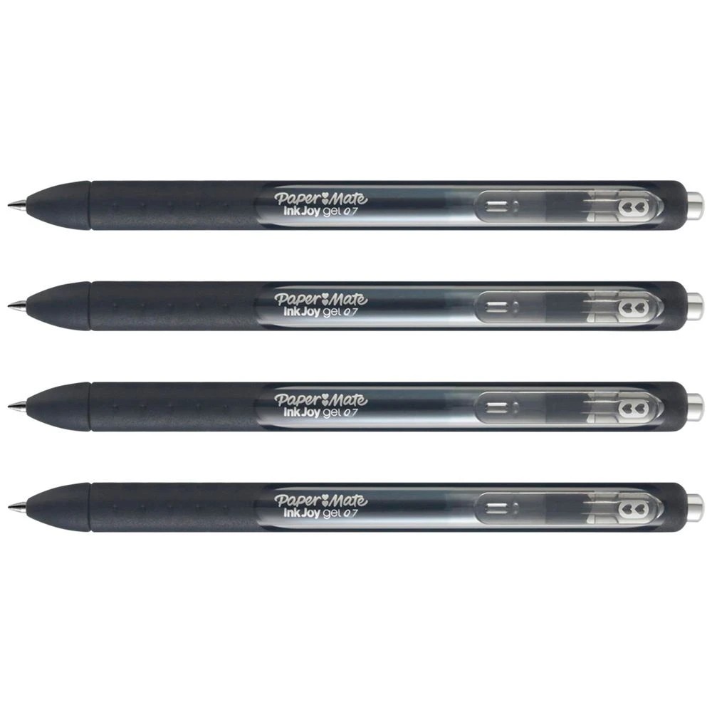 4 Paper Mate InkJoy Gel Pens 0.7mm Black 4 Pack, 4 of 8