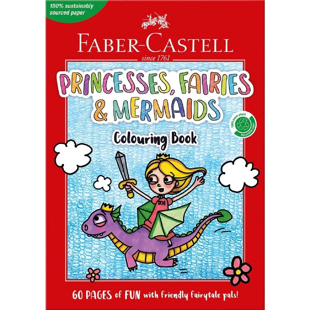 1 Faber-Castell Princesses & Mermaids Colouring Book 60 Pages, 1 of 3