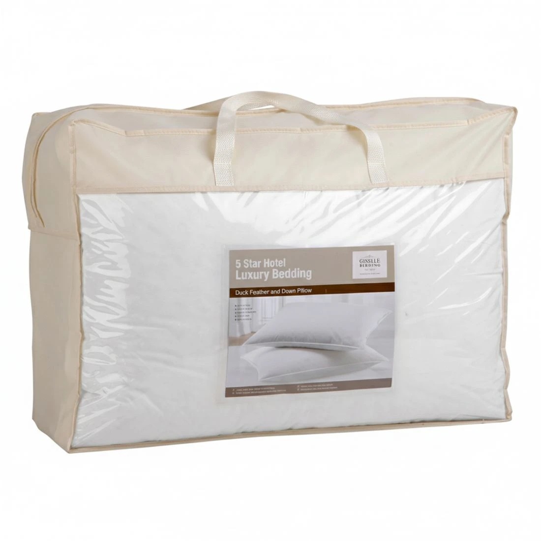 8 Giselle Bedding Duck Feather Down Pillow Twin Pack - White, 8 of 8