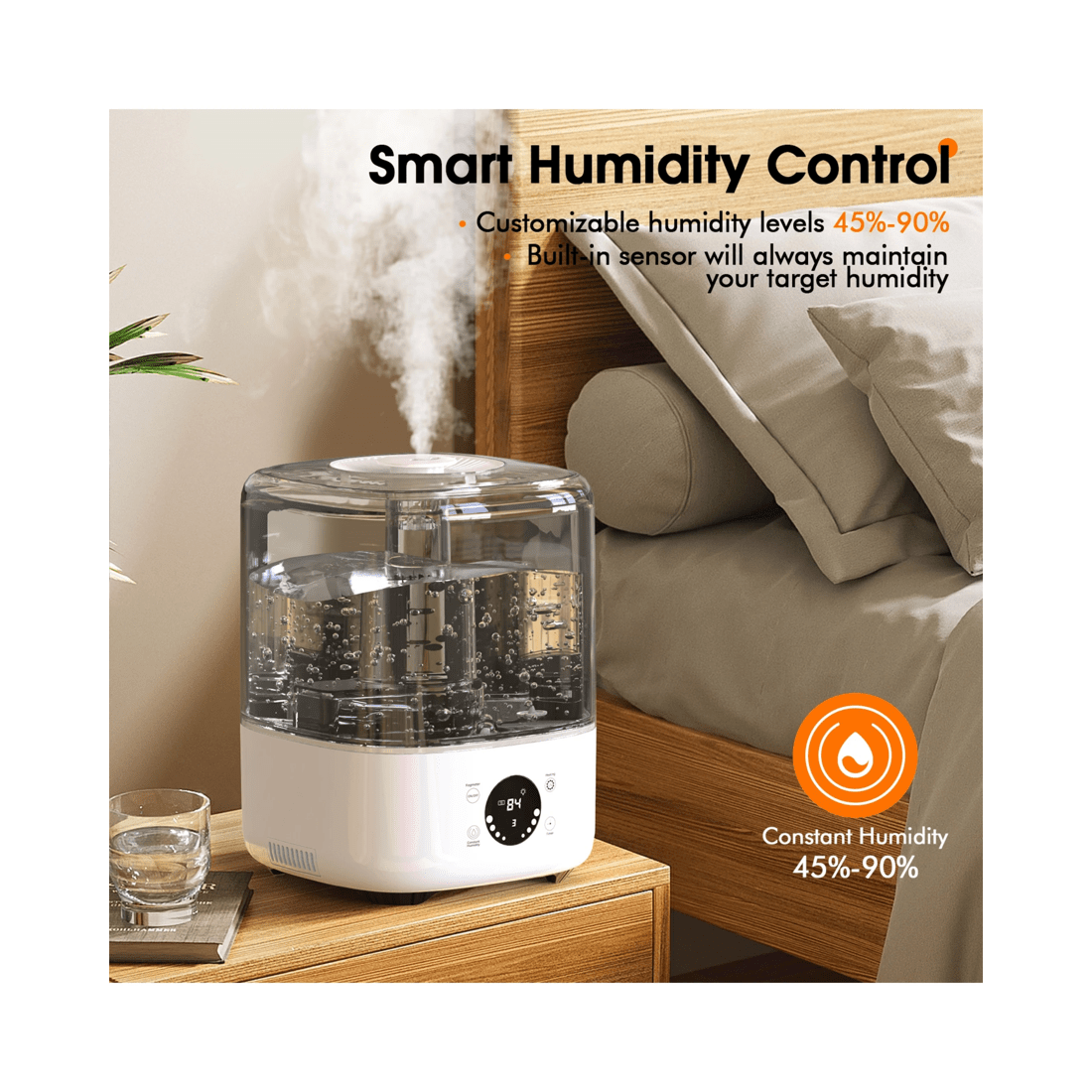 7 Advwin 5l Air Humidifier & Diffuser With Adjustable Humidity Control For Baby, Plants, Bedroom Large Room, 7 of 7