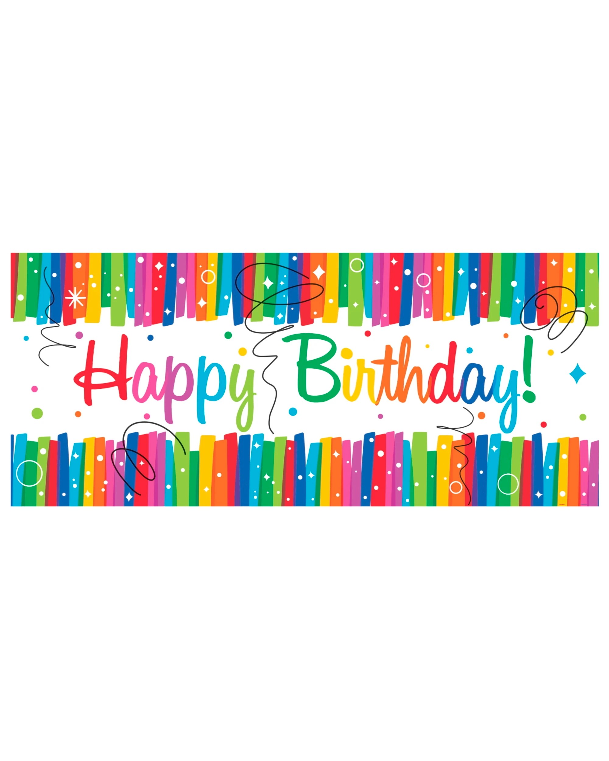 1 Unique Rainbow Ribbons Happy Birthday Plastic Banner, 1 of 1