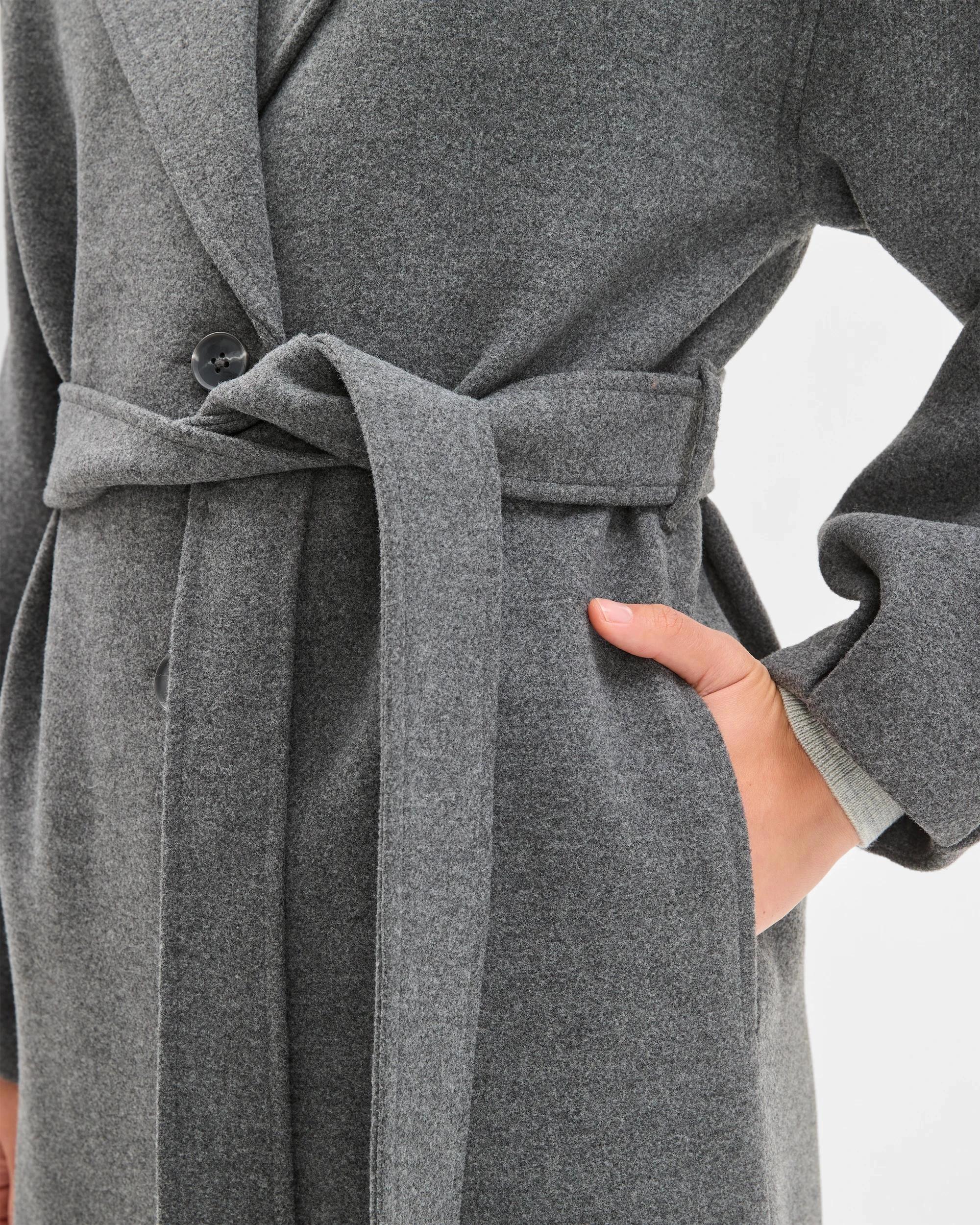 6 Preview Wrap Belted Coat CHARCOAL MARLE, 6 of 7