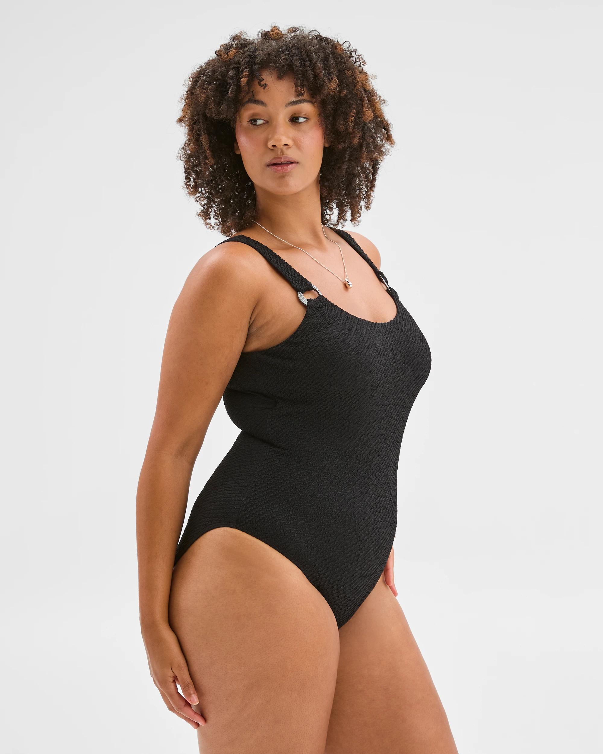 7 Target Woman Shape Your Body Resort Crinkle Ring Trim One Piece Swimsuit BLACK, 7 of 10