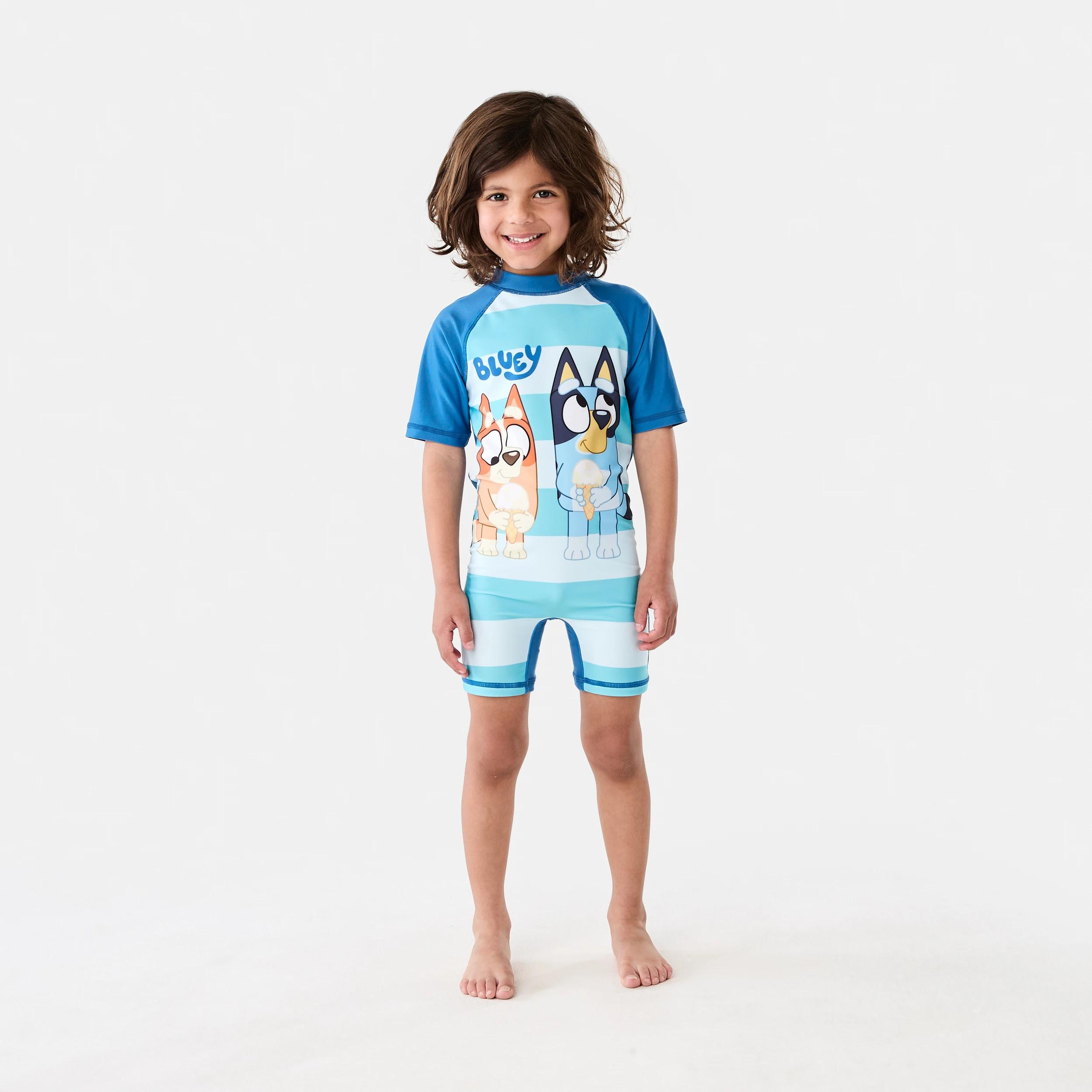 7 Bluey License Short Sleeve Swimsuit BINGO AND BLUEY STRIPES, 7 of 8