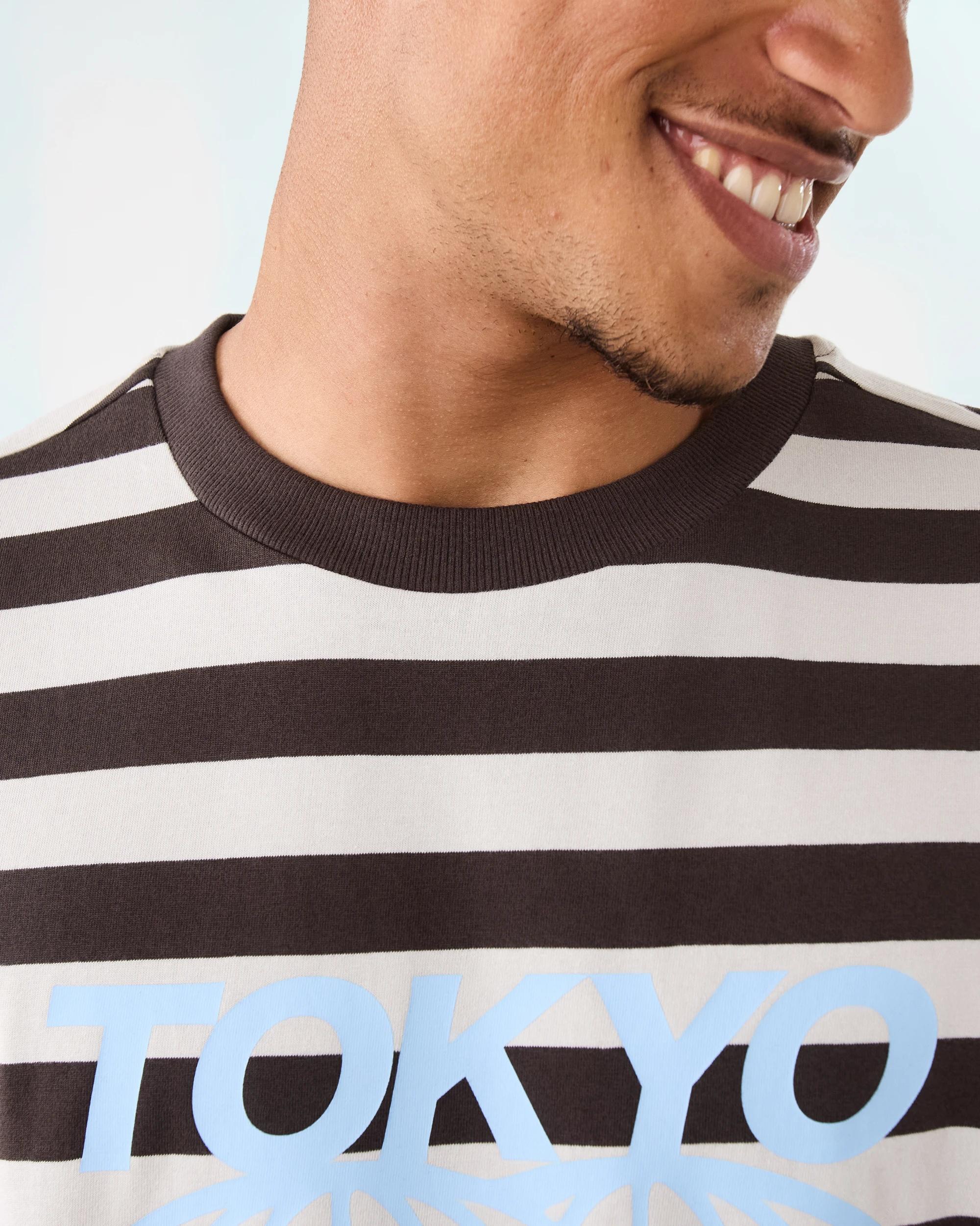 6 Boxy Stripe T-Shirt Brn Tokyo, 6 of 7