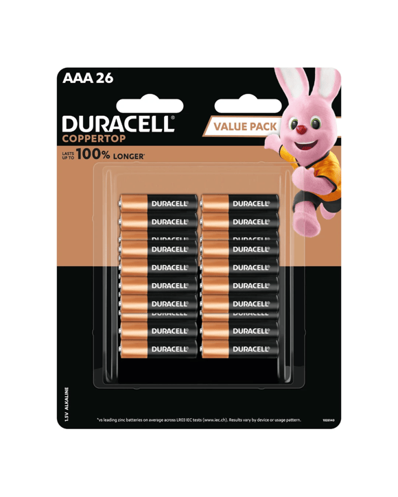 Duracell Coppertop Alkaline AAA 26 Pack Batteries