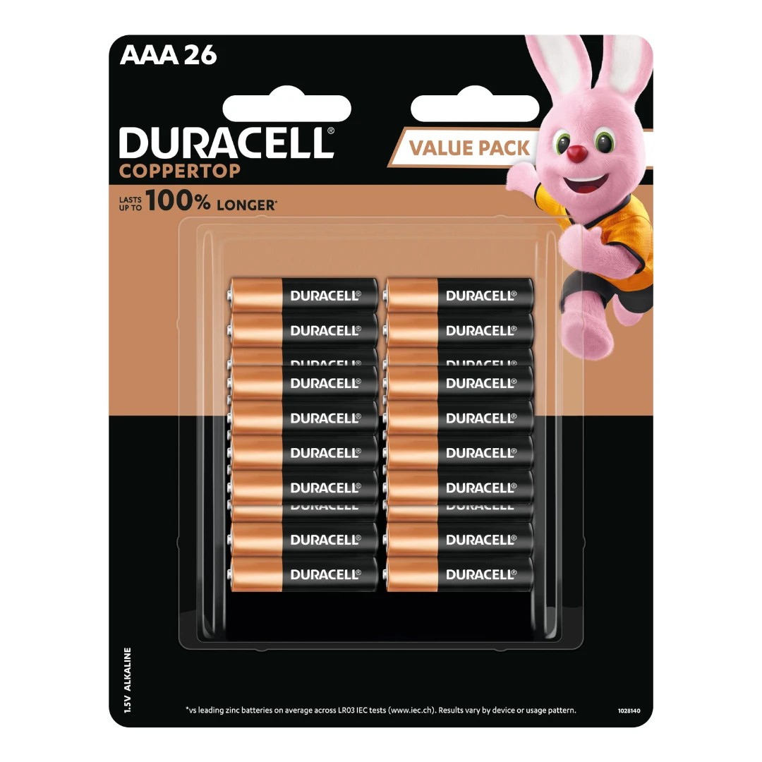 1 Duracell Coppertop Alkaline AAA 26 Pack Batteries, 1 of 10