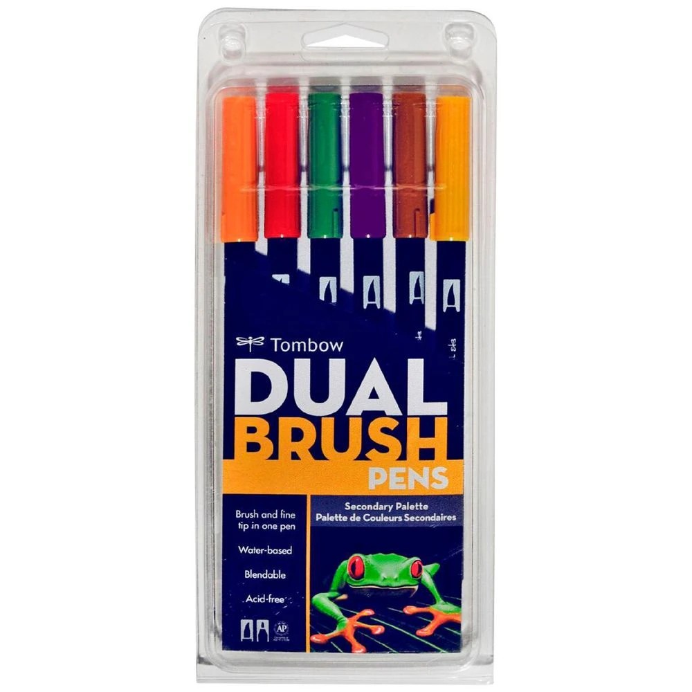 1 Tombow Dual Tip Brush Pens Secondary 6 Pack, 1 of 1