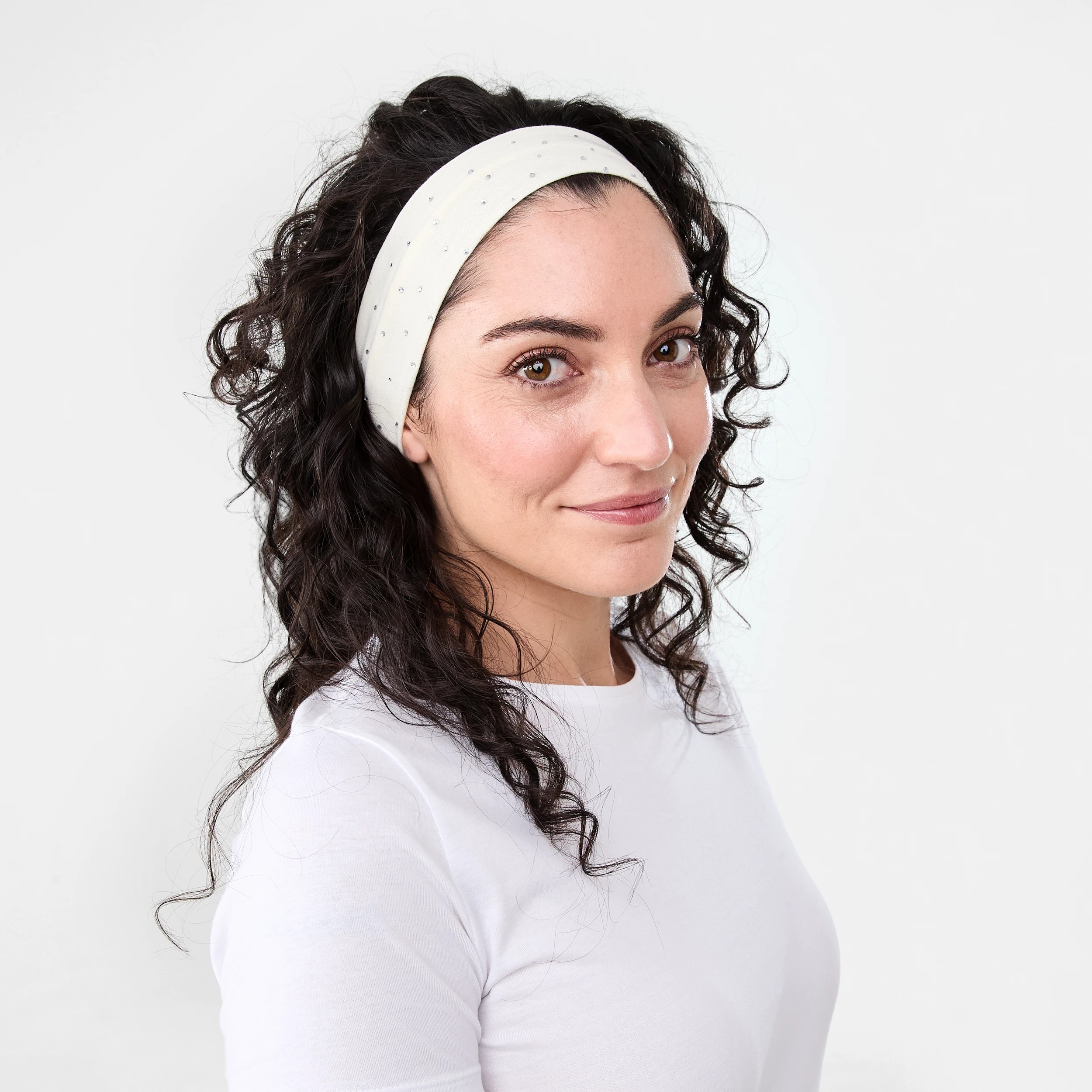 4 2 Pack Stretch Sparkle Headband - Black and Beige, 4 of 5