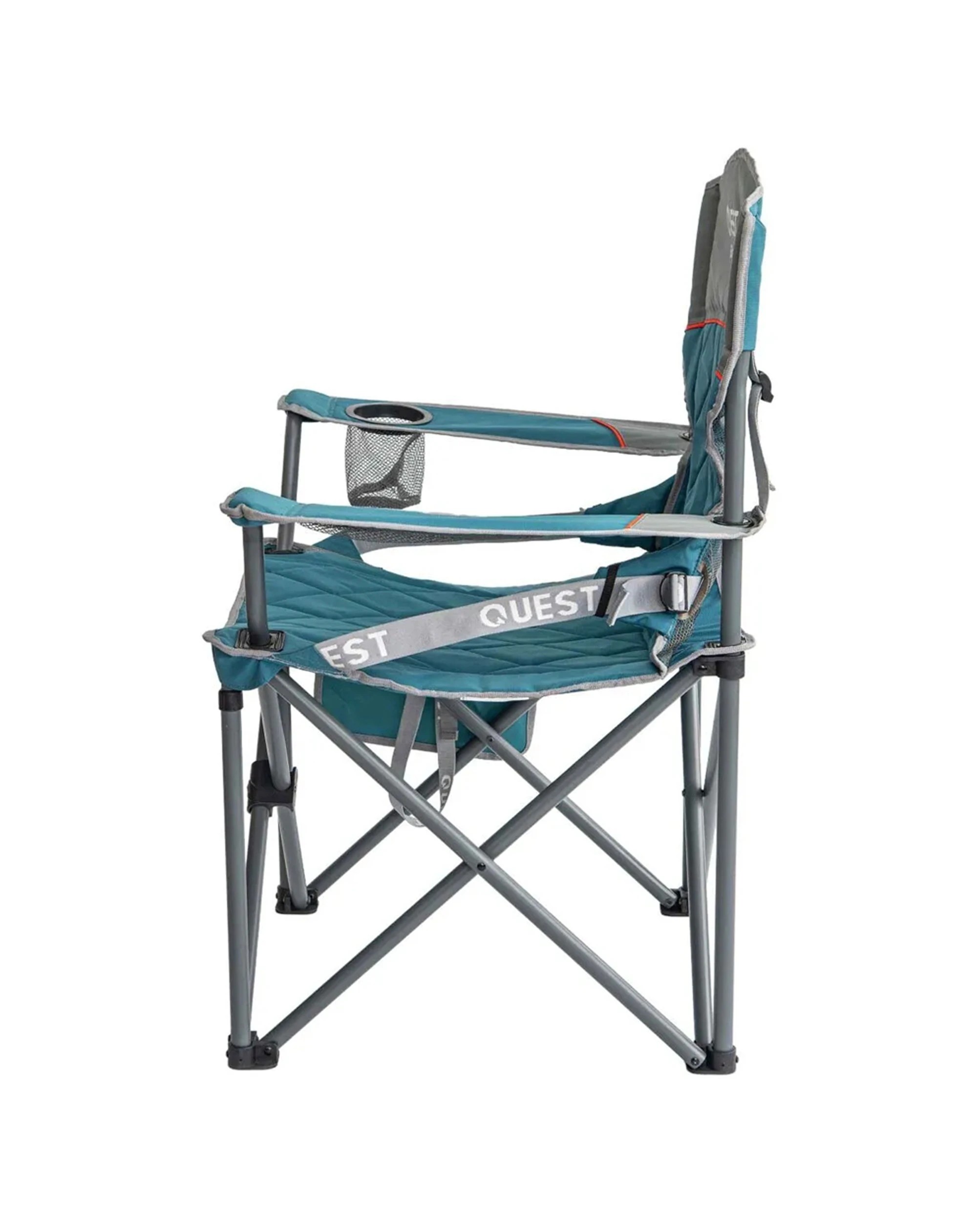 4 Quest Big Easy Camp Chair Aluminium Frame 200kg Capacity Armrests - Blue, 4 of 9