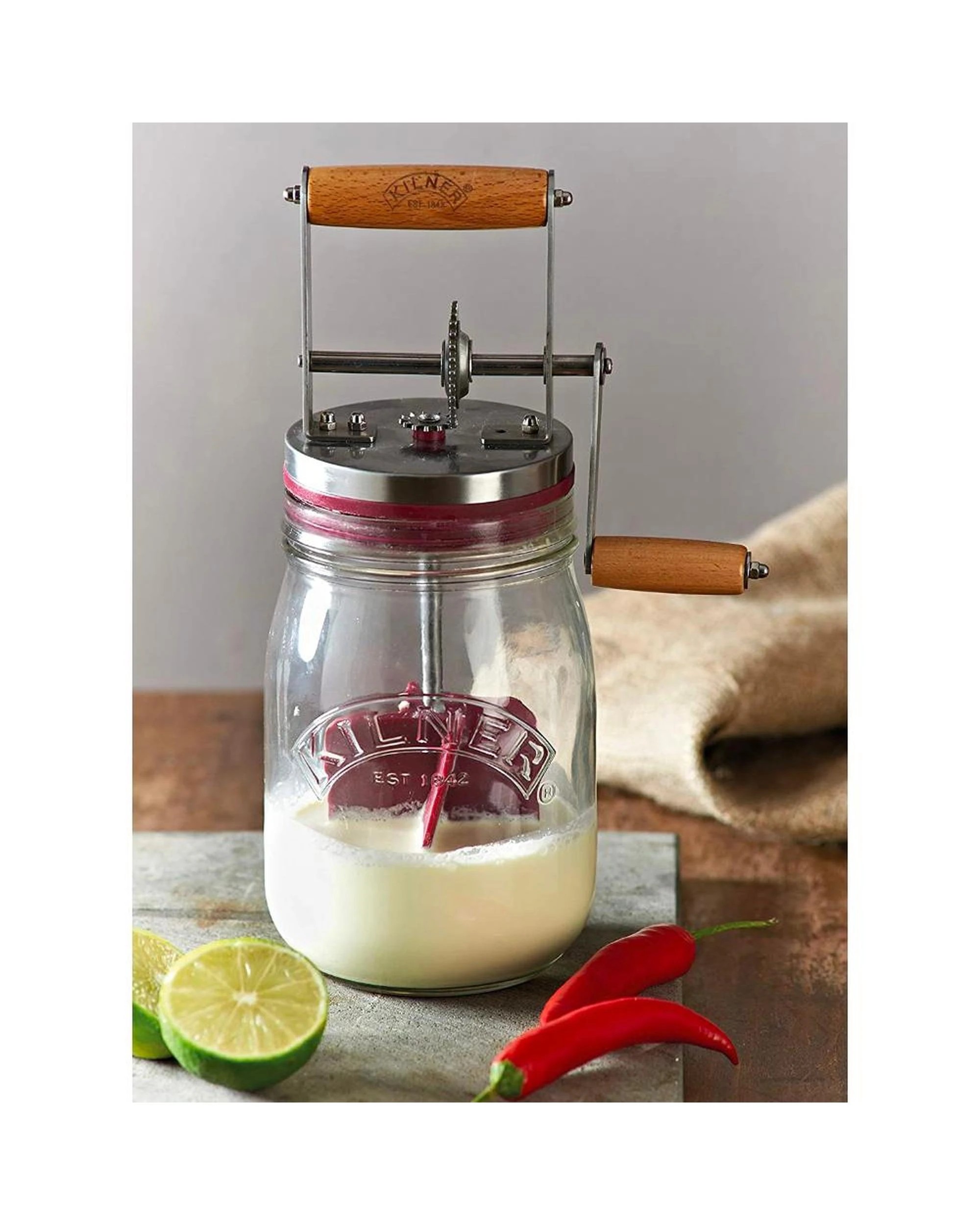 4 Kilner Butter Churner Glass Jar Manual  Butter Paddles  Butter Crock, 4 of 10