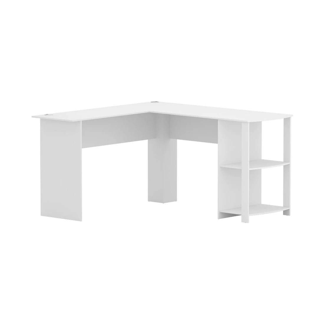 1 Artiss Computer Desk Shelf L-Shape White 136CM - White, 1 of 4