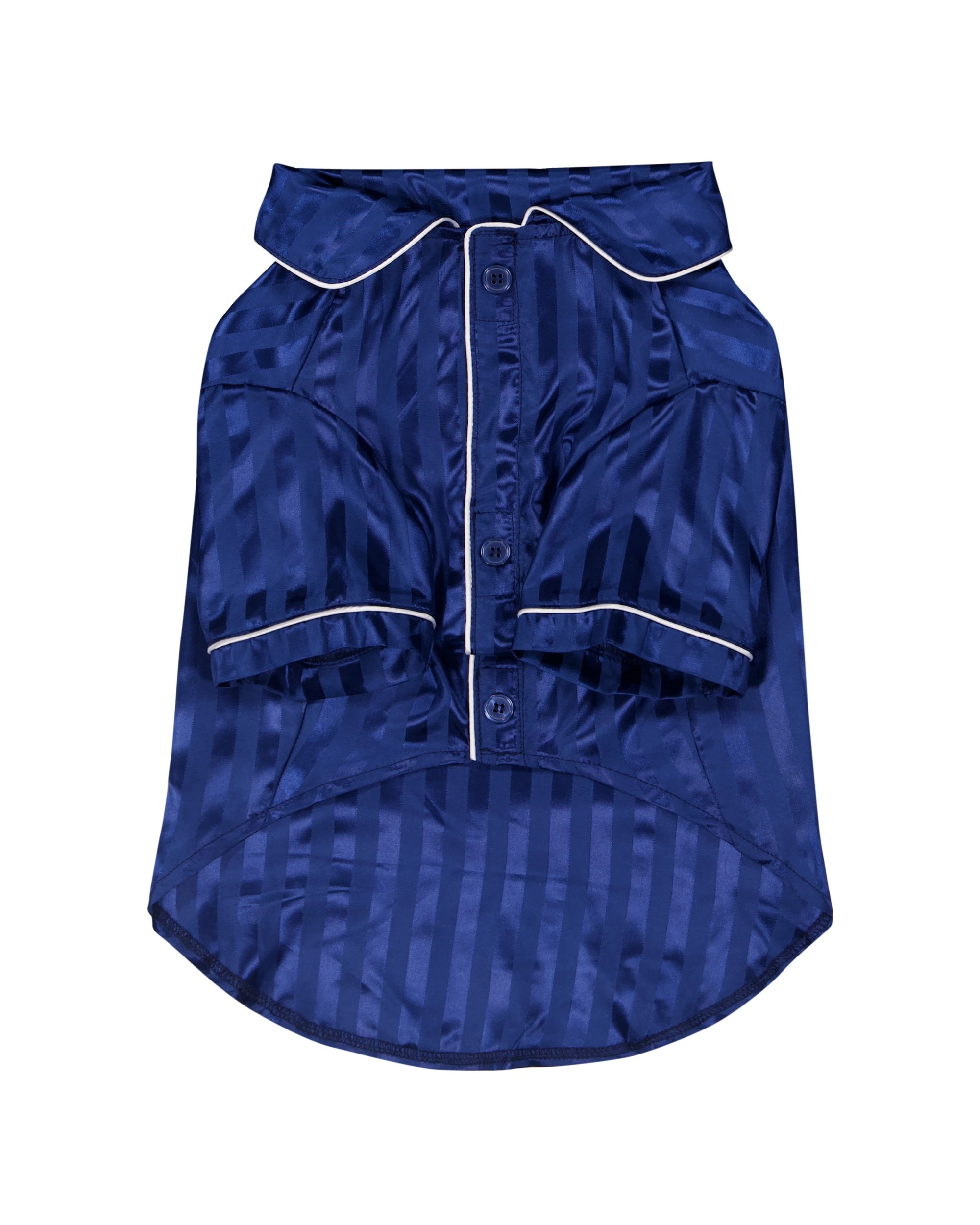 2 Pet Satin Stripe Pyjamas - Large, Navy, 2 of 9