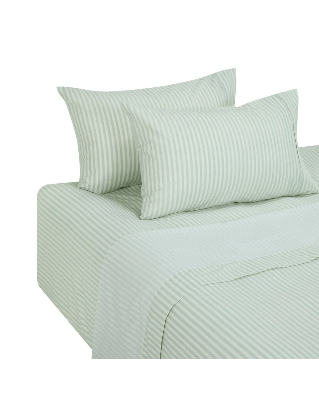 5 250 Thread Count Stripe Cotton Sheet Set - King Bed, Sage, 5 of 7
