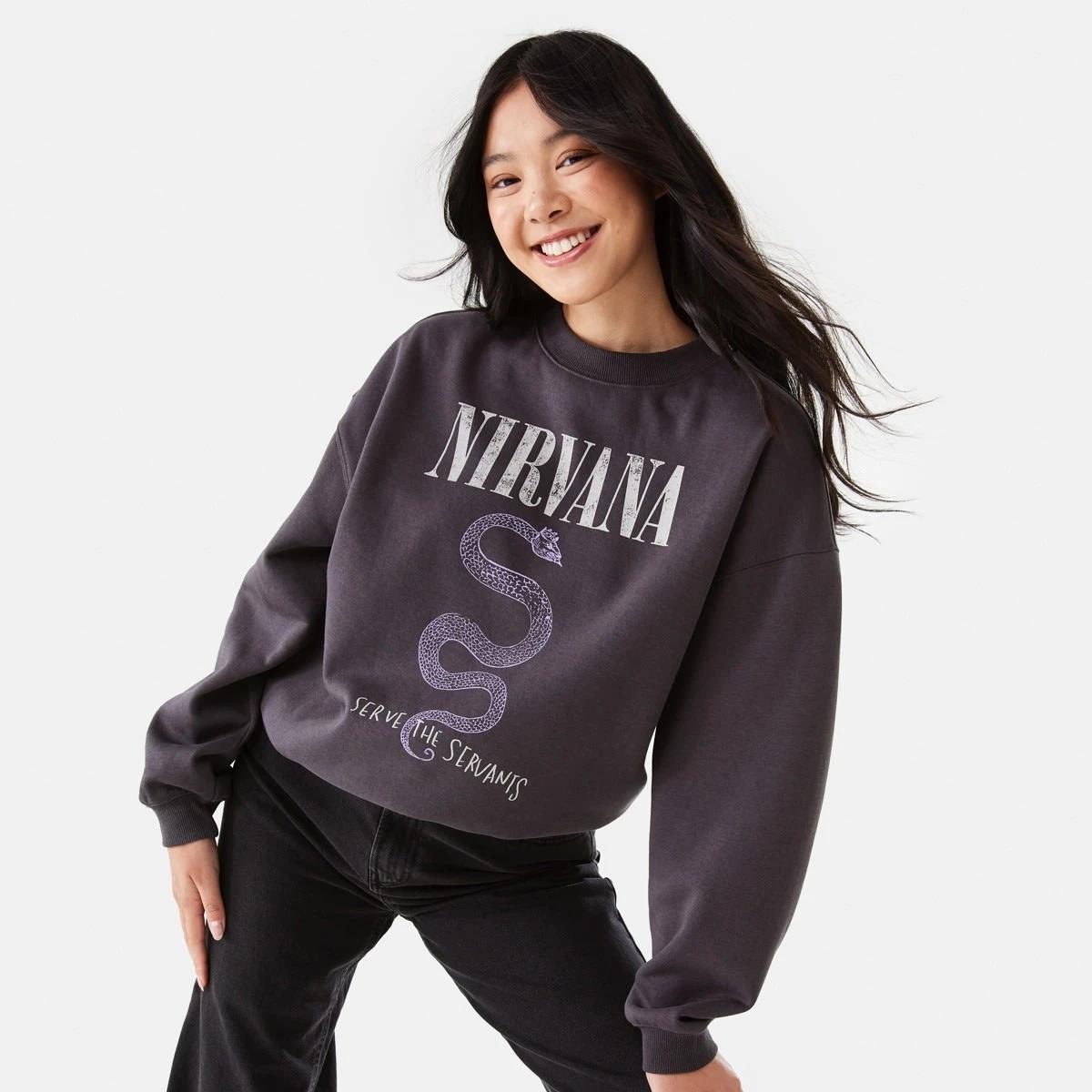 1 Long Sleeve Nirvana License Sweatshirt NIRVANA SNAKE, 1 of 8