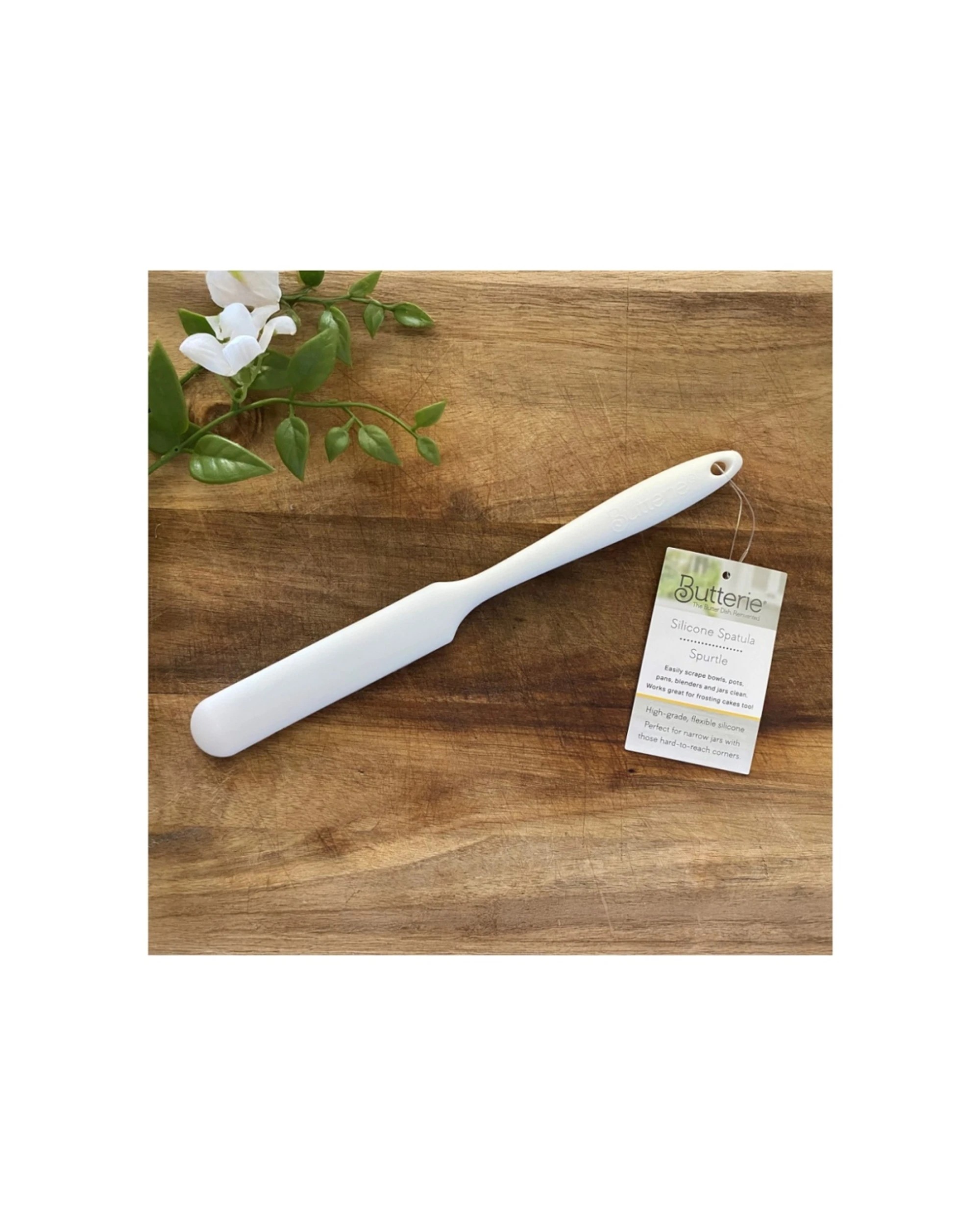 6 Better Dish Butter Container with Lid Butterie Spatula Plastic Tongs Set - White, 6 of 9