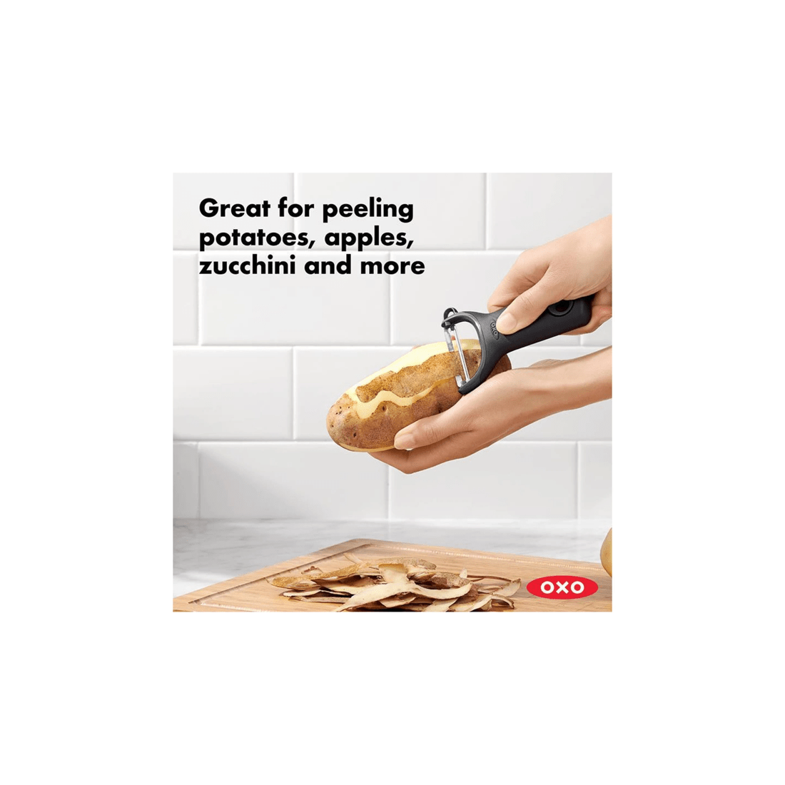 4 Oxo Prep Y Peeler Ergonomic Handle Dishwasher Safe Built-in Potato Eyer
 - Grey, 4 of 4