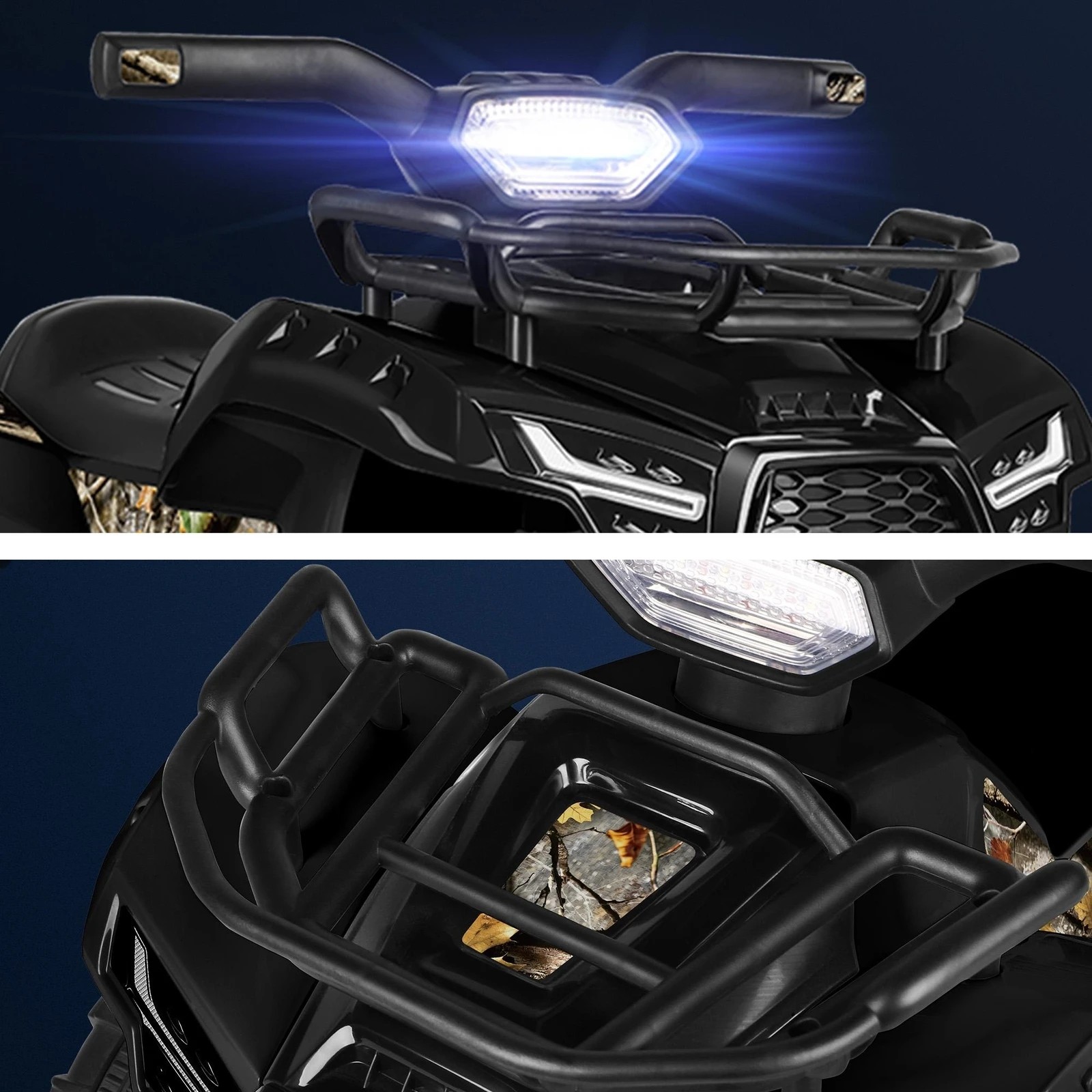 6 Alfordson Kids Ride On Car Electric ATV Toy 25W Motor W/ USB MP3 LED Light - Black, 6 of 10