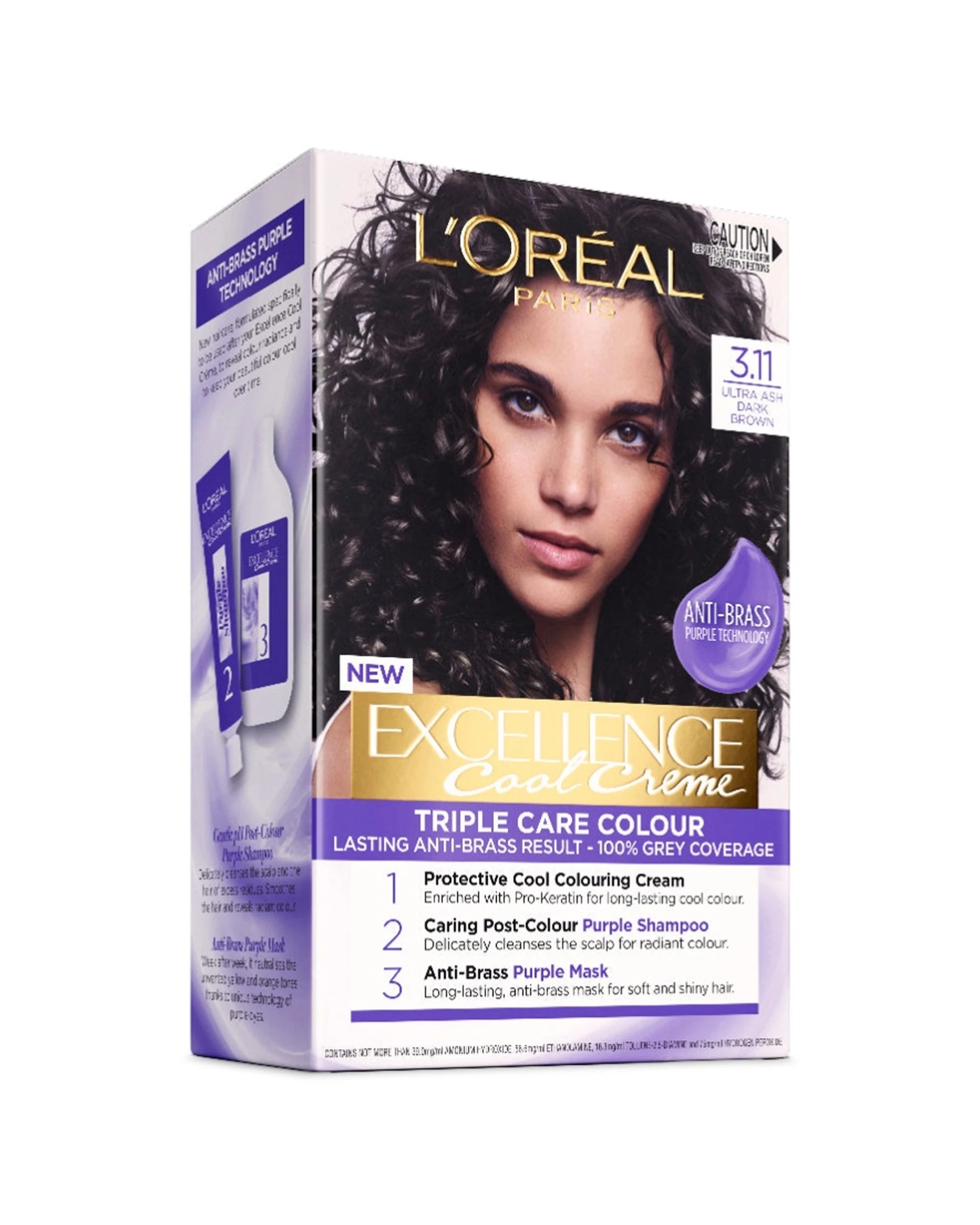 1 Loreal Excellence Cool Crème 3.11 Ultra Ash Dark Brown - Brown, 1 of 1