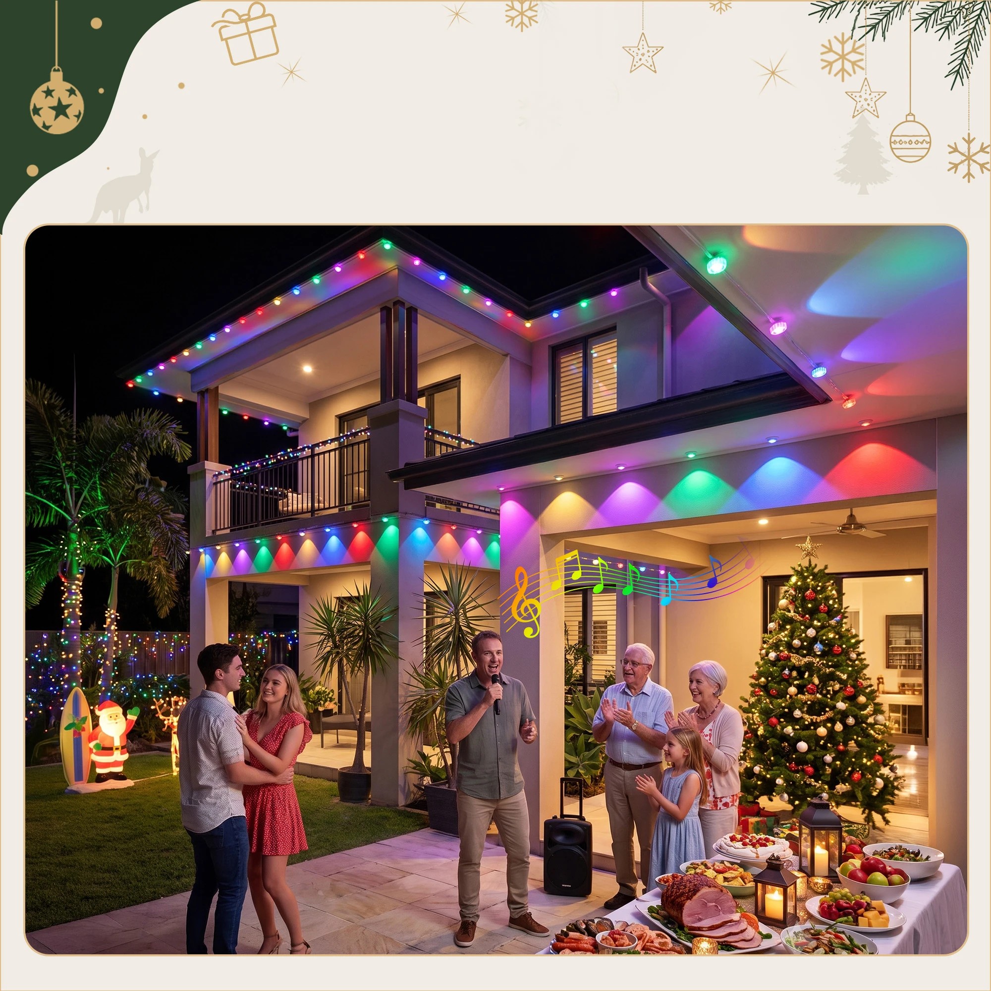 4 Jingle Jollys 15M Christmas Lights Permanent String Eaves Light 36 LED Decoration - Multi, 4 of 7