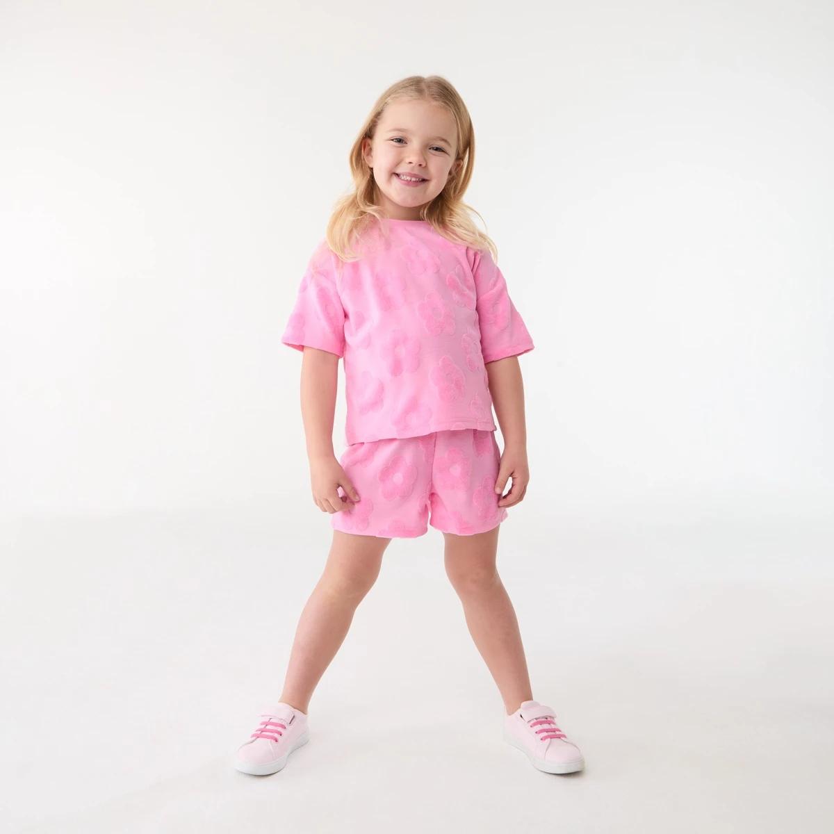 5 Short Sleeve Texture T-shirt Pnk Flower, 5 of 6
