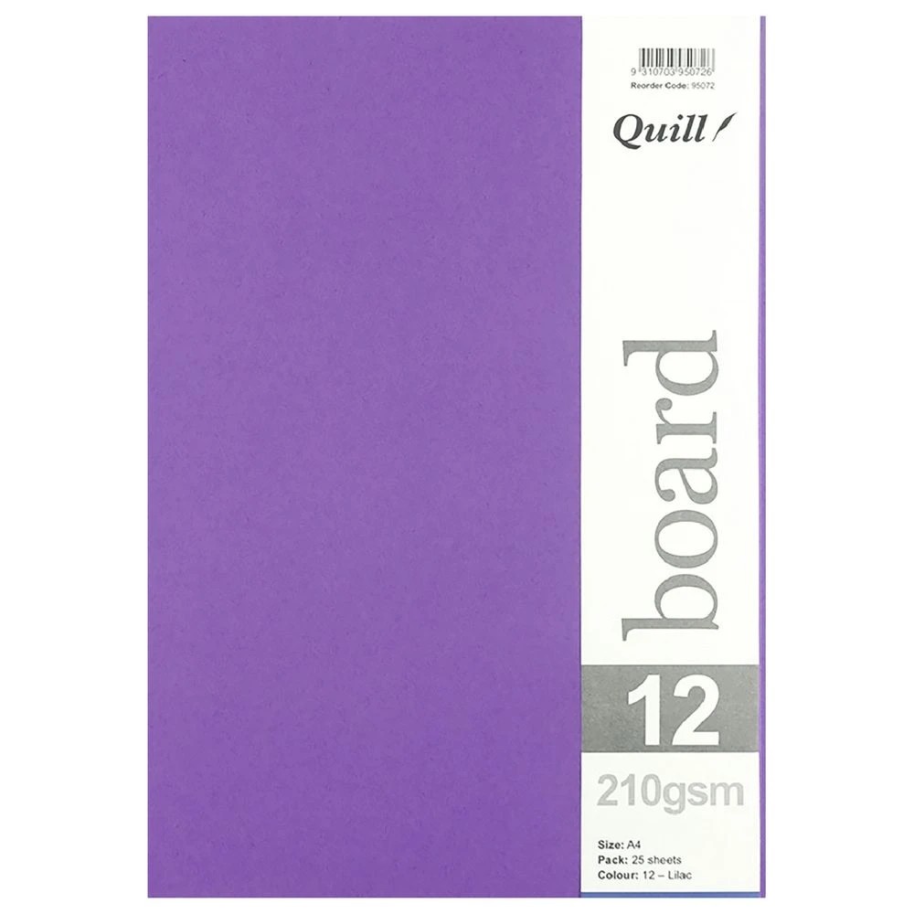3 Quill A4 210gsm Board Lilac 25 Pack, 3 of 3