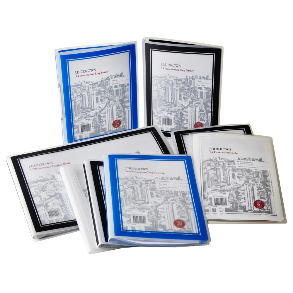 4 J.Burrows A4 2 D-Ring Presentation Binder Black, 4 of 4
