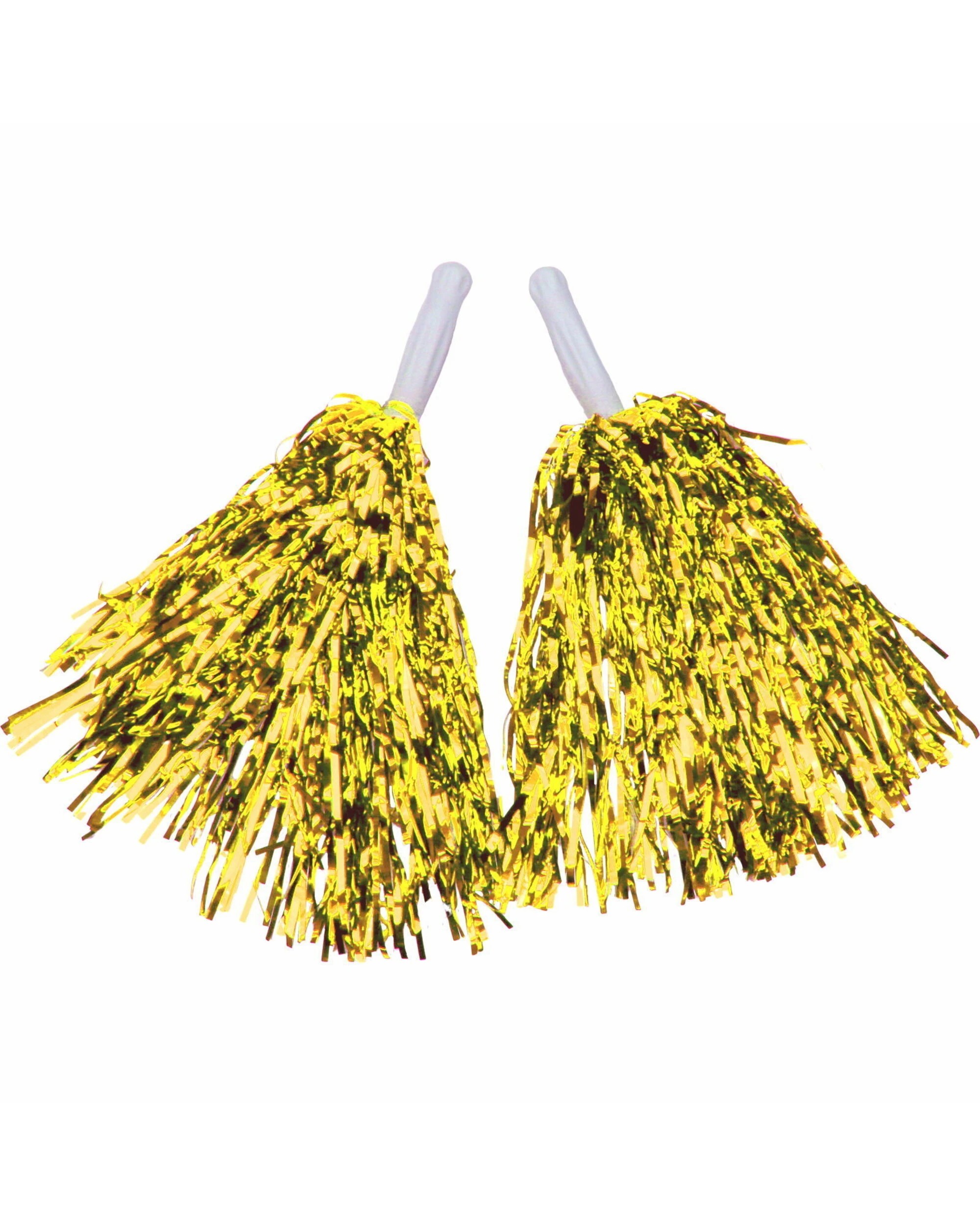 1 Party Planet Metallic Gold Foil Pom Poms Set of 2 - Gold, 1 of 1
